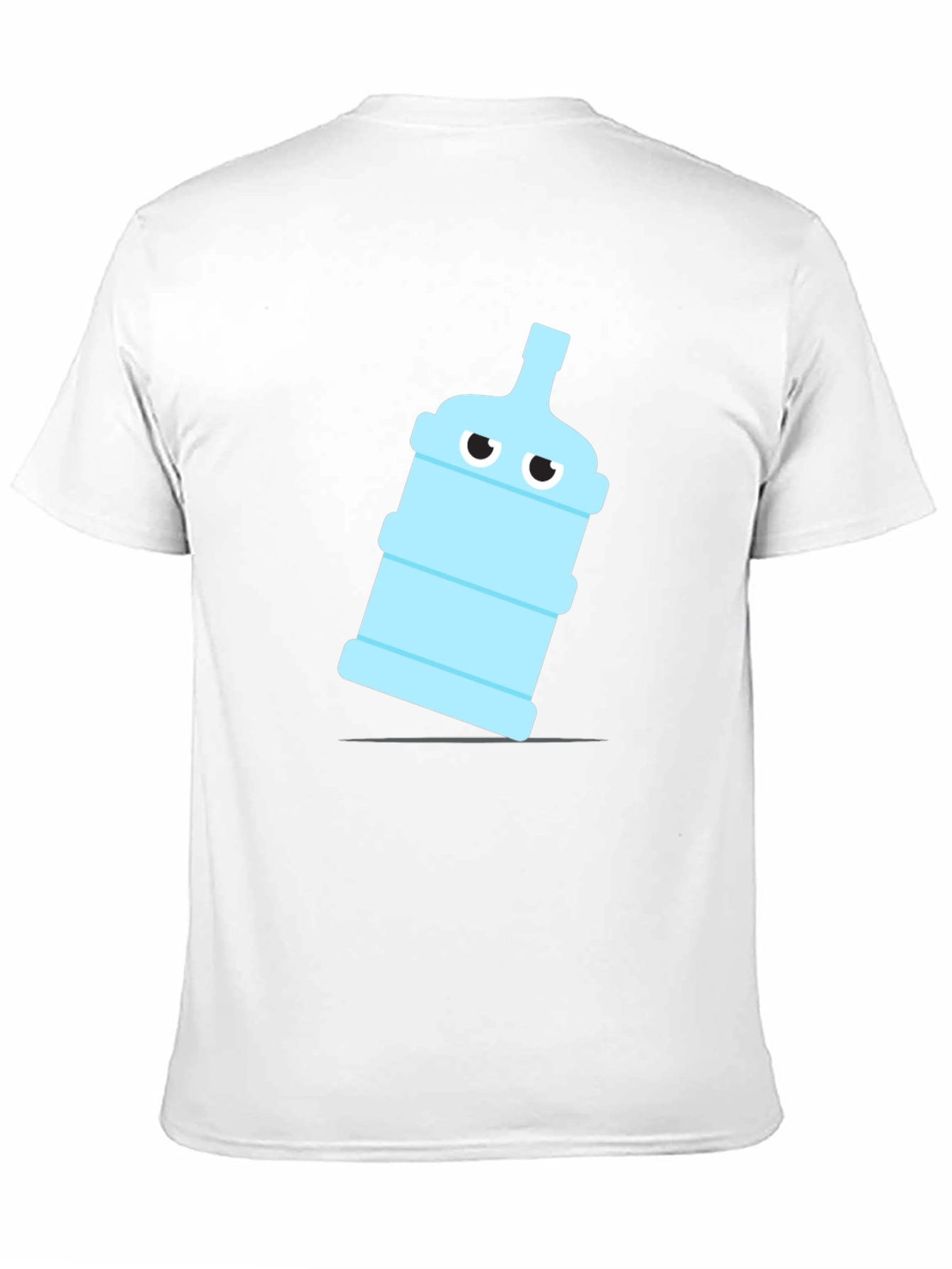 Funny Water Bottle Graphic Tee - Black Cotton T-Shirt