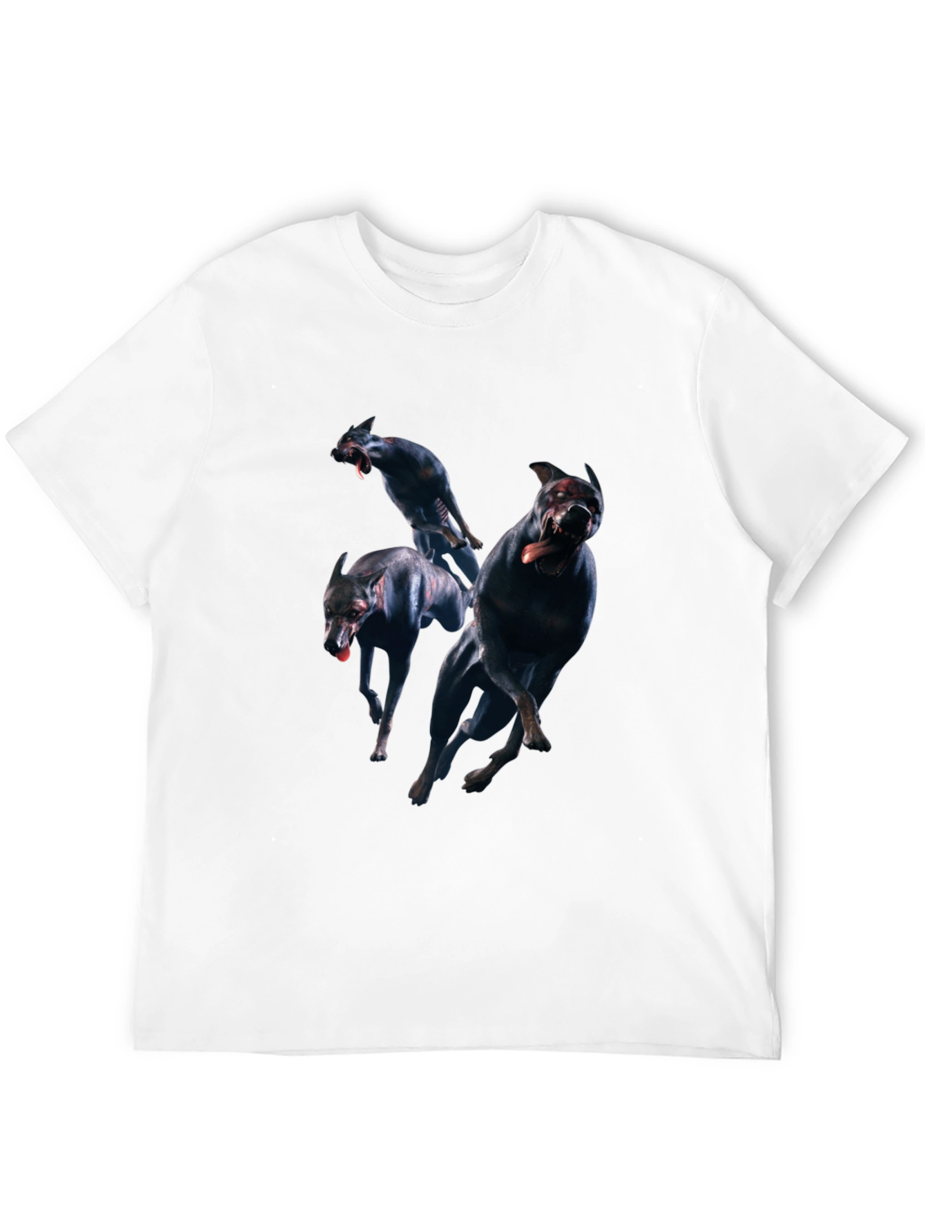 Mens Black T-Shirt with Dog Graphic