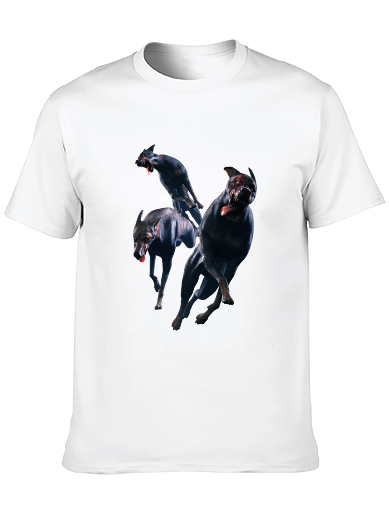 Mens Black T-Shirt with Dog Graphic