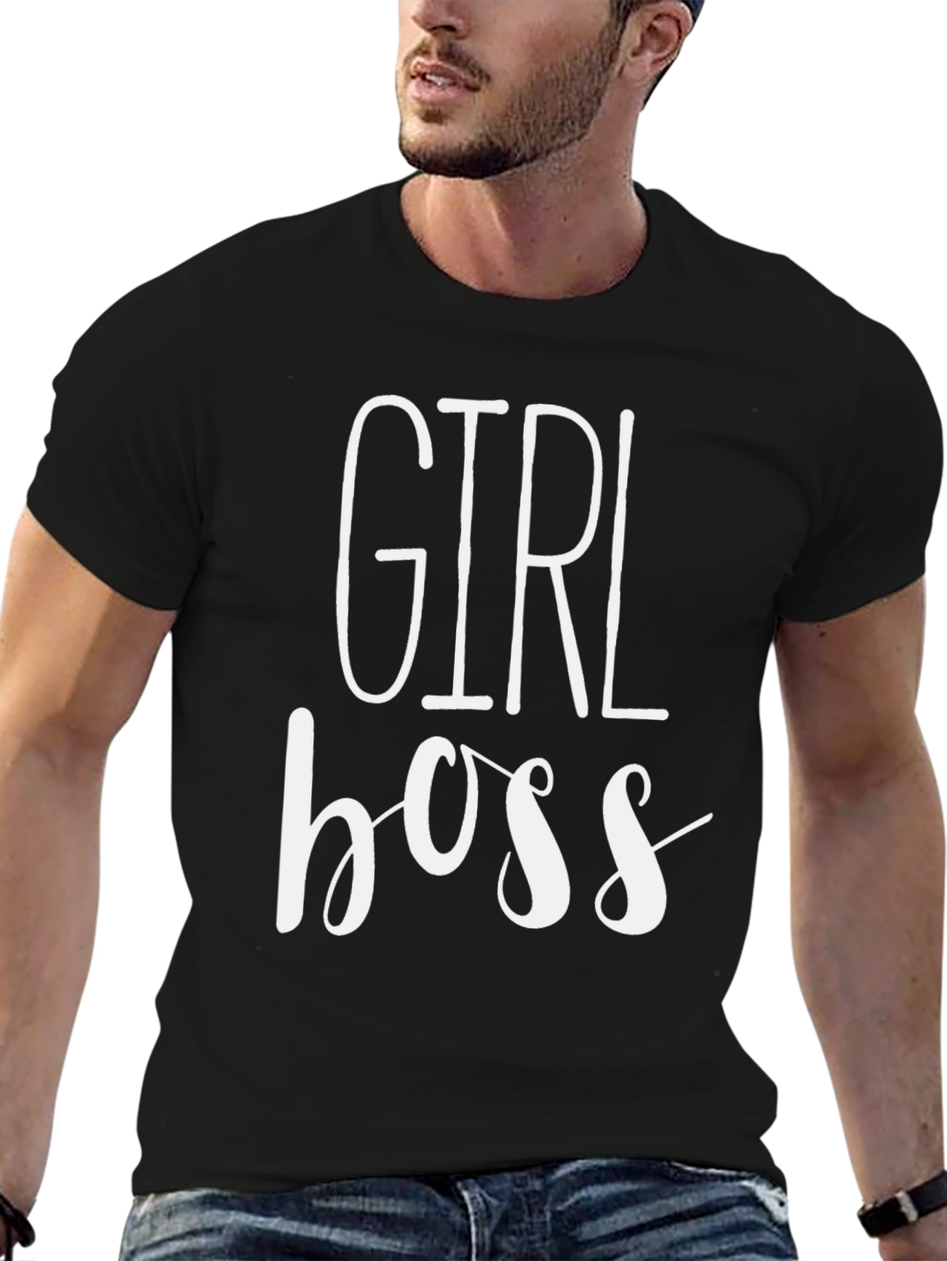 Girl Boss Graphic Tee - Black Cotton T-Shirt