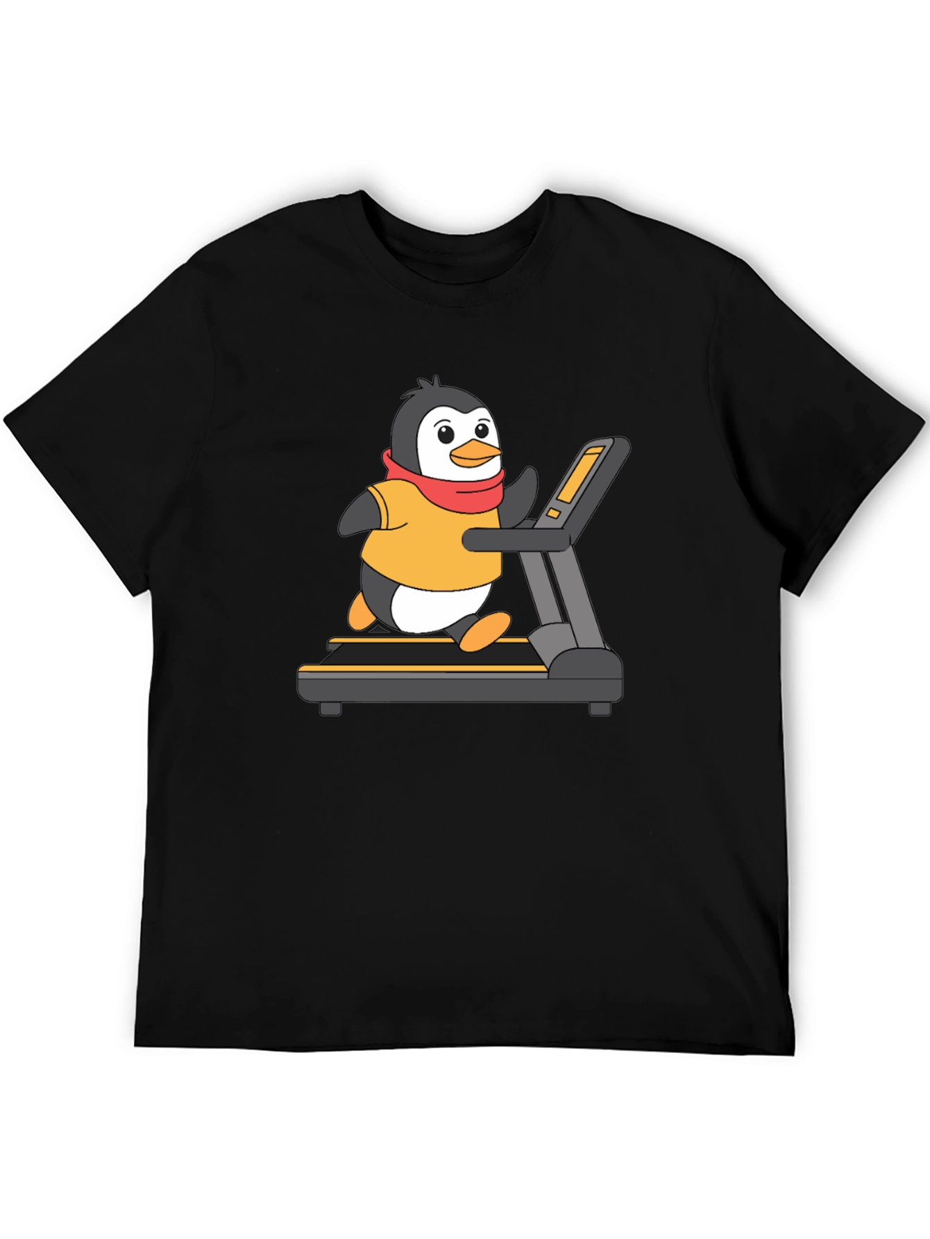 Penguin Treadmill Graphic Tee - Workout Humor