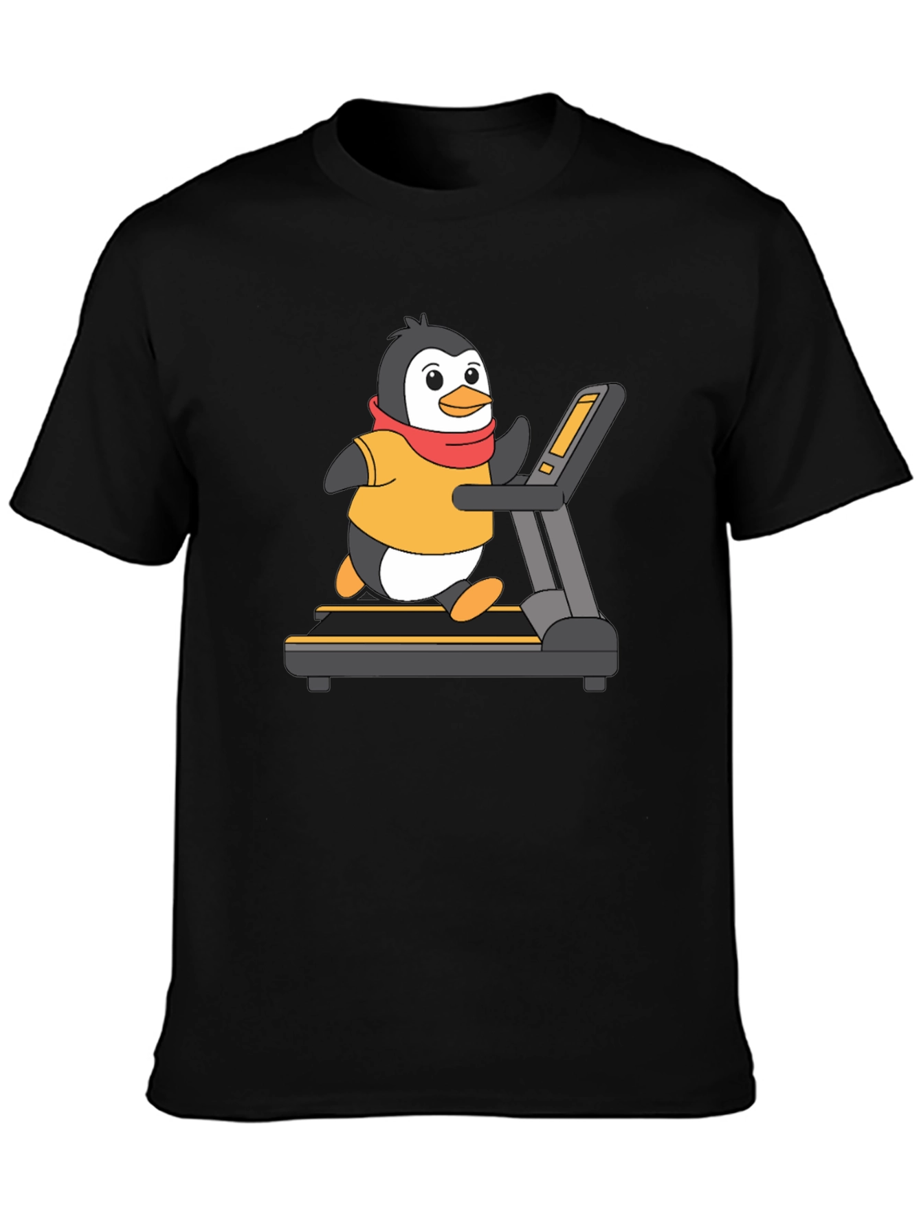 Penguin Treadmill Graphic Tee - Workout Humor