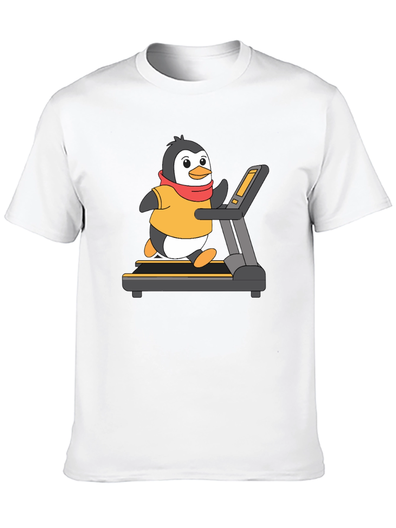 Penguin Treadmill Graphic Tee - Workout Humor
