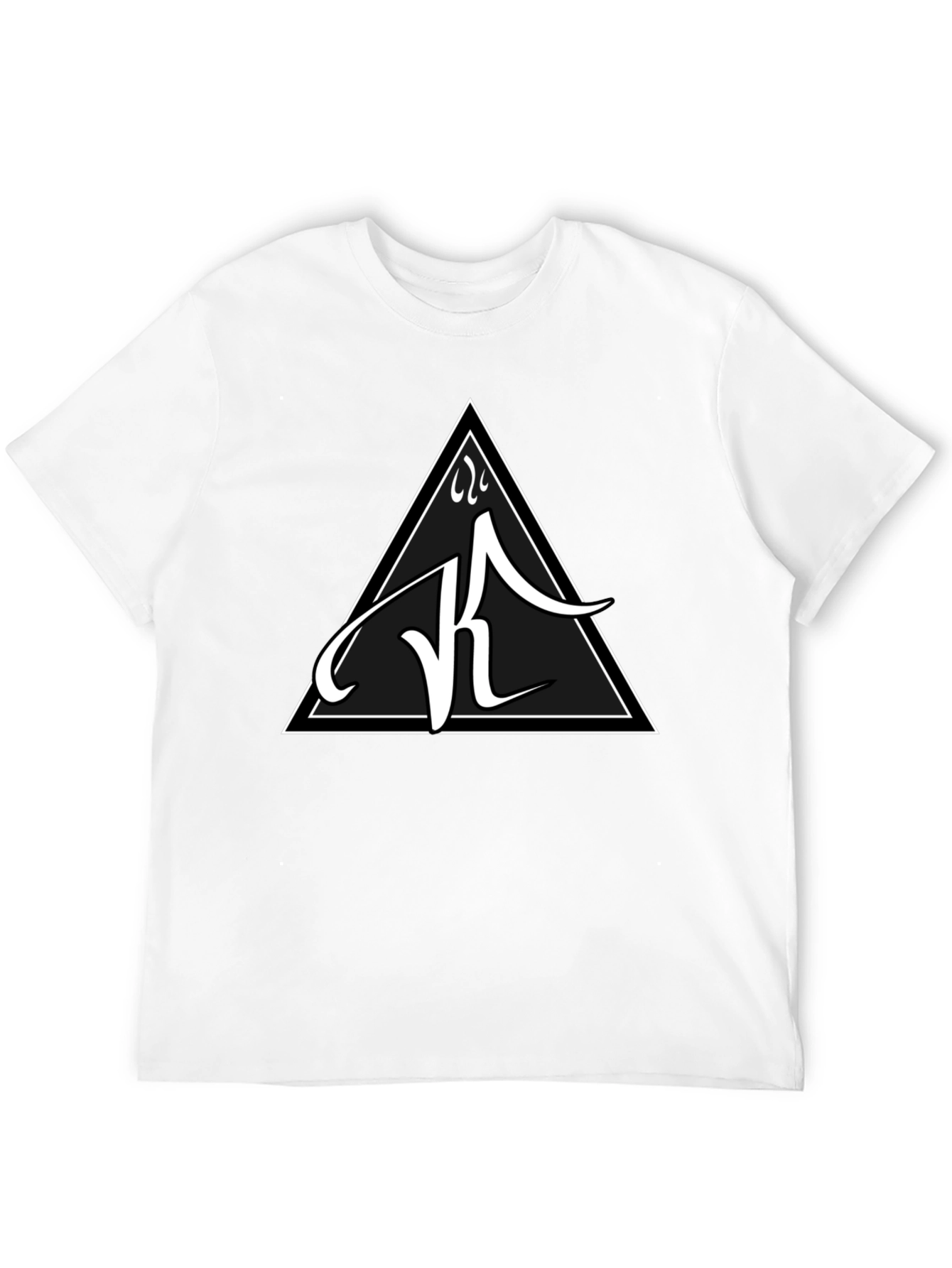Black Tee with White Triangle Logo