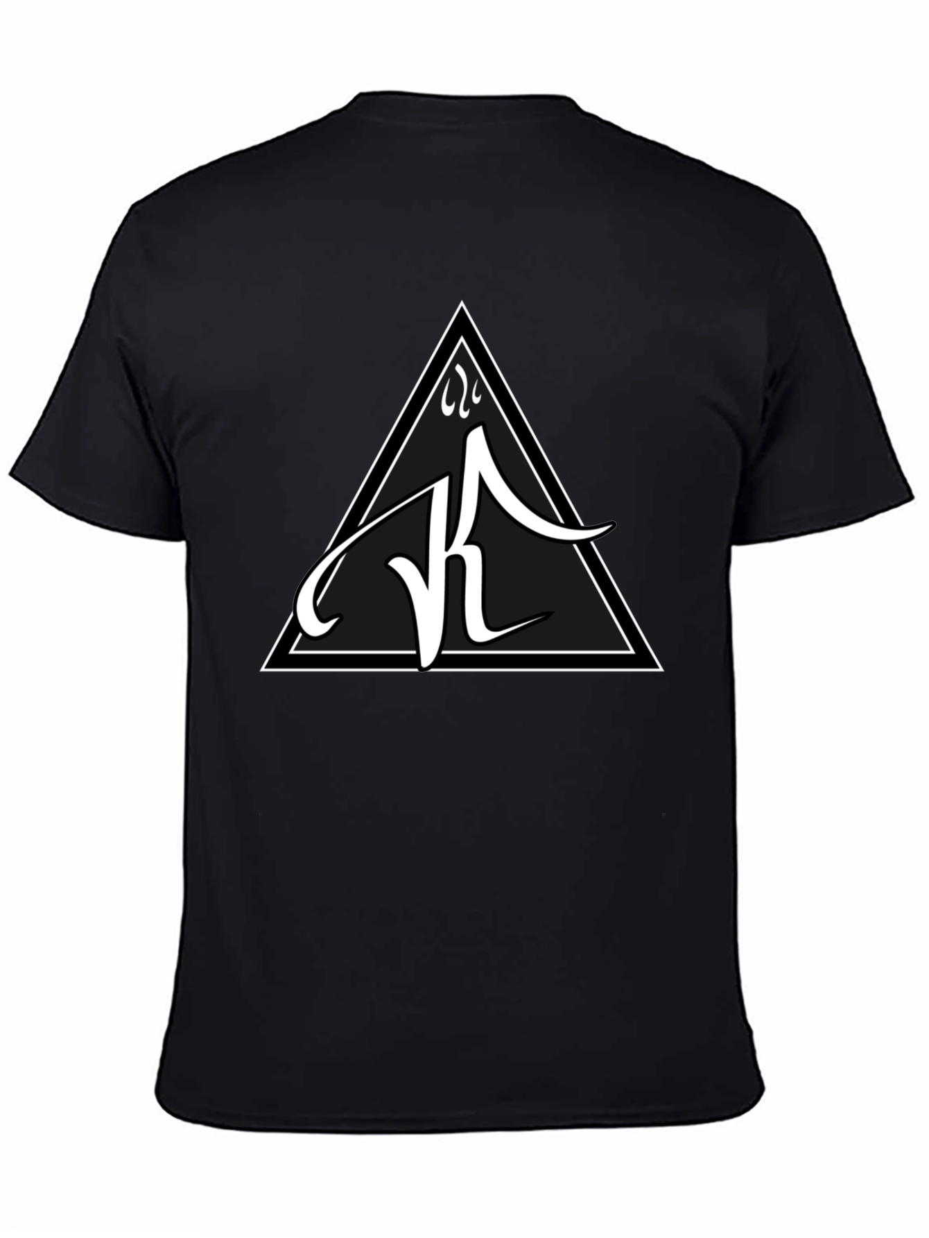 Black Tee with White Triangle Logo