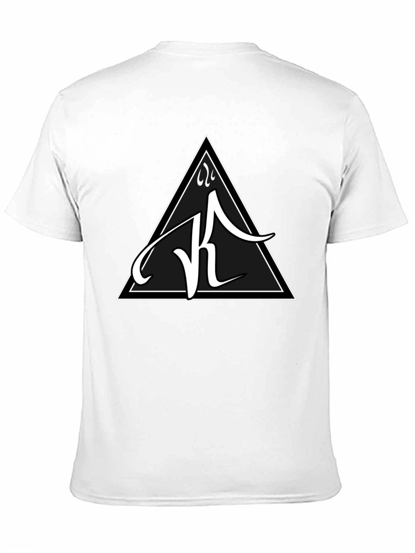 Black Tee with White Triangle Logo