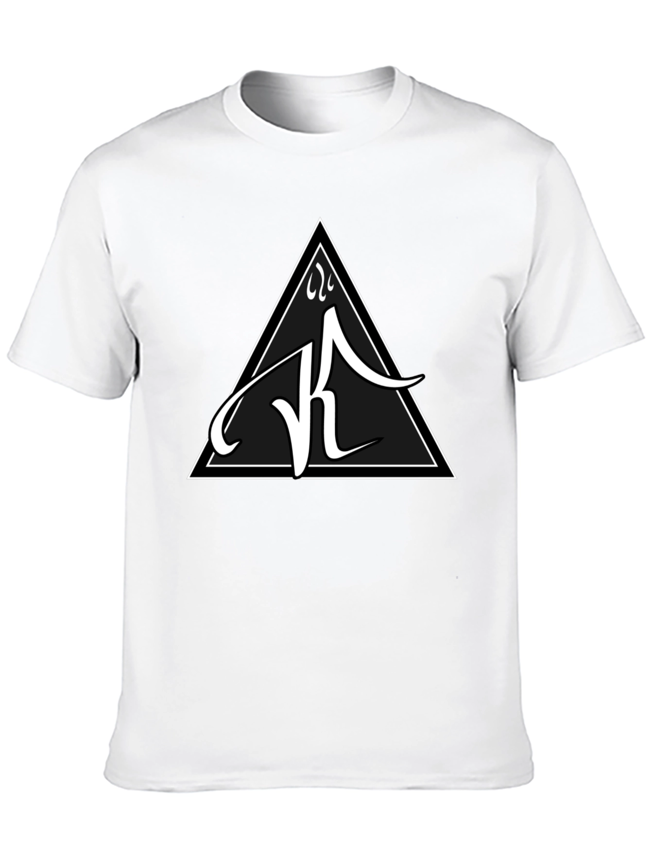 Black Tee with White Triangle Logo