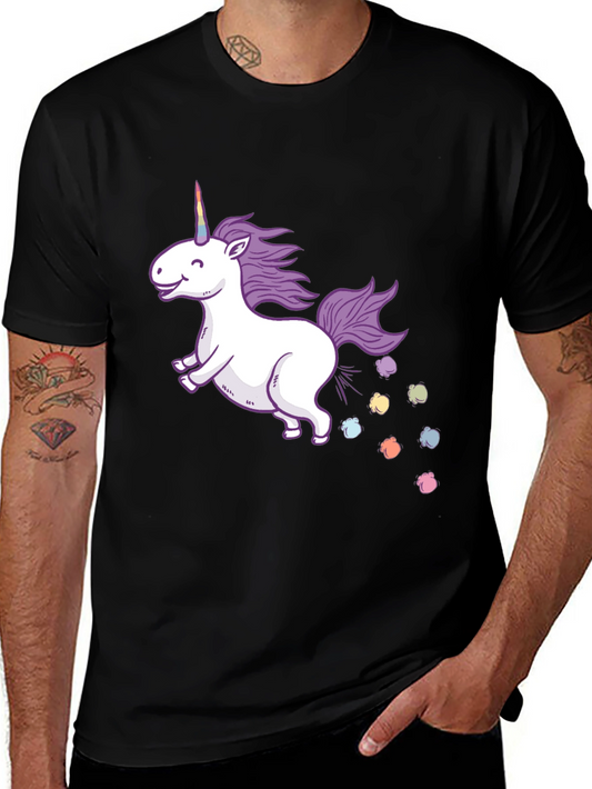 Unicorn Rainbow Poop Black T-Shirt