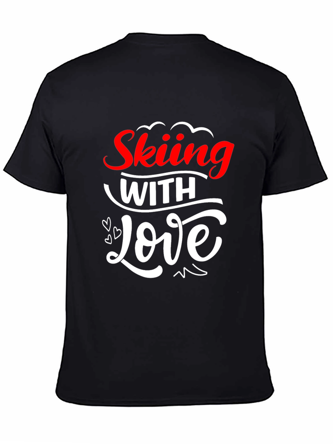 Skiing With Love Graphic T-Shirt - Black