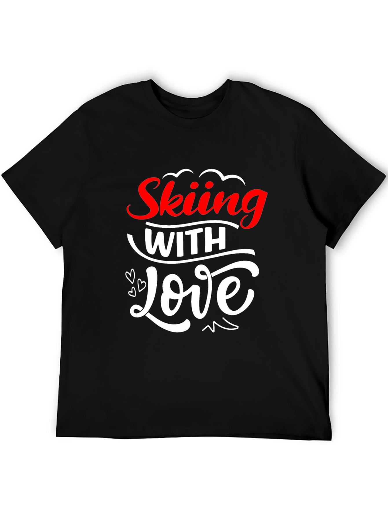 Skiing With Love Graphic T-Shirt - Black