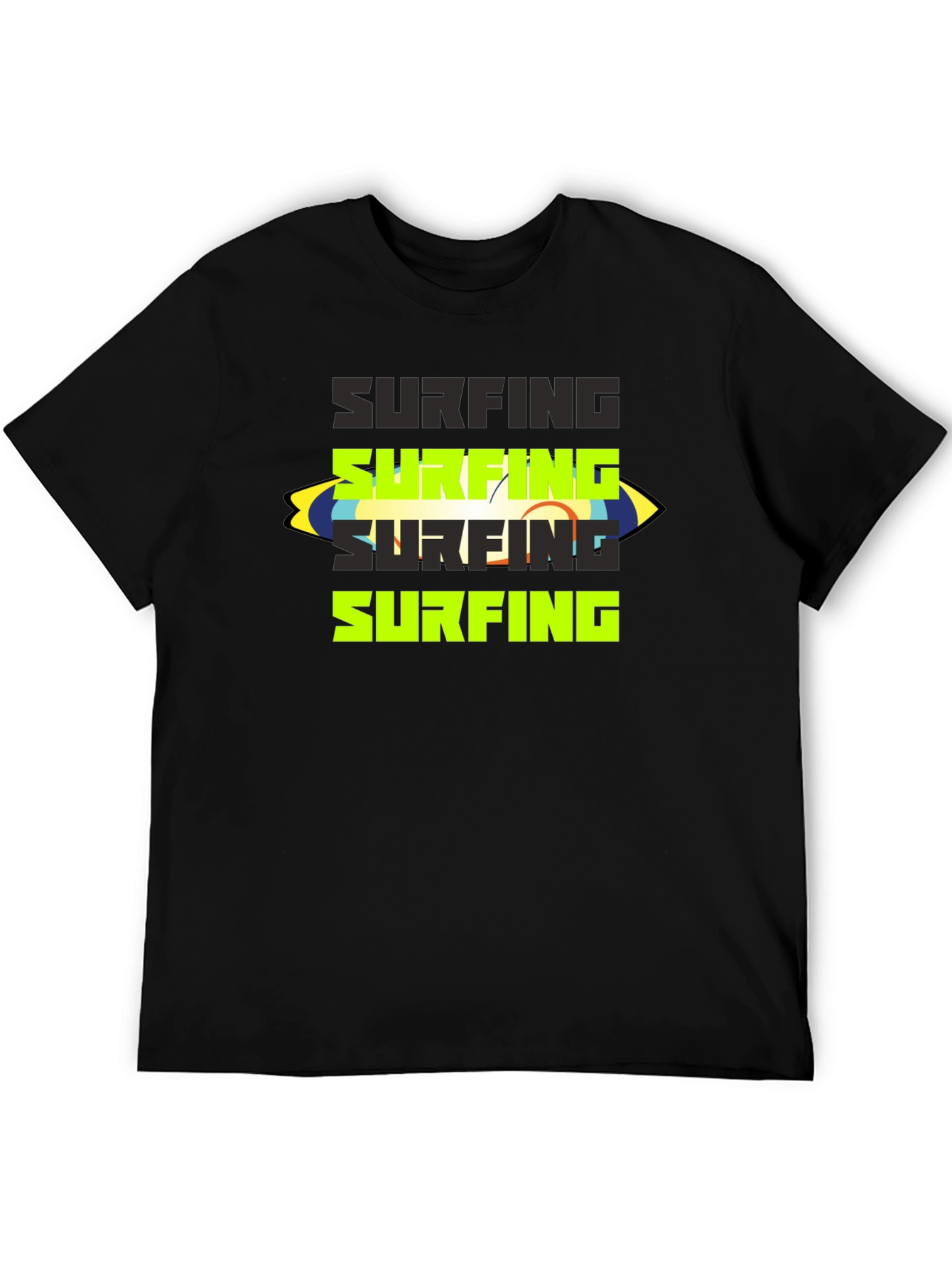 Surfing Graphic Tee - Black