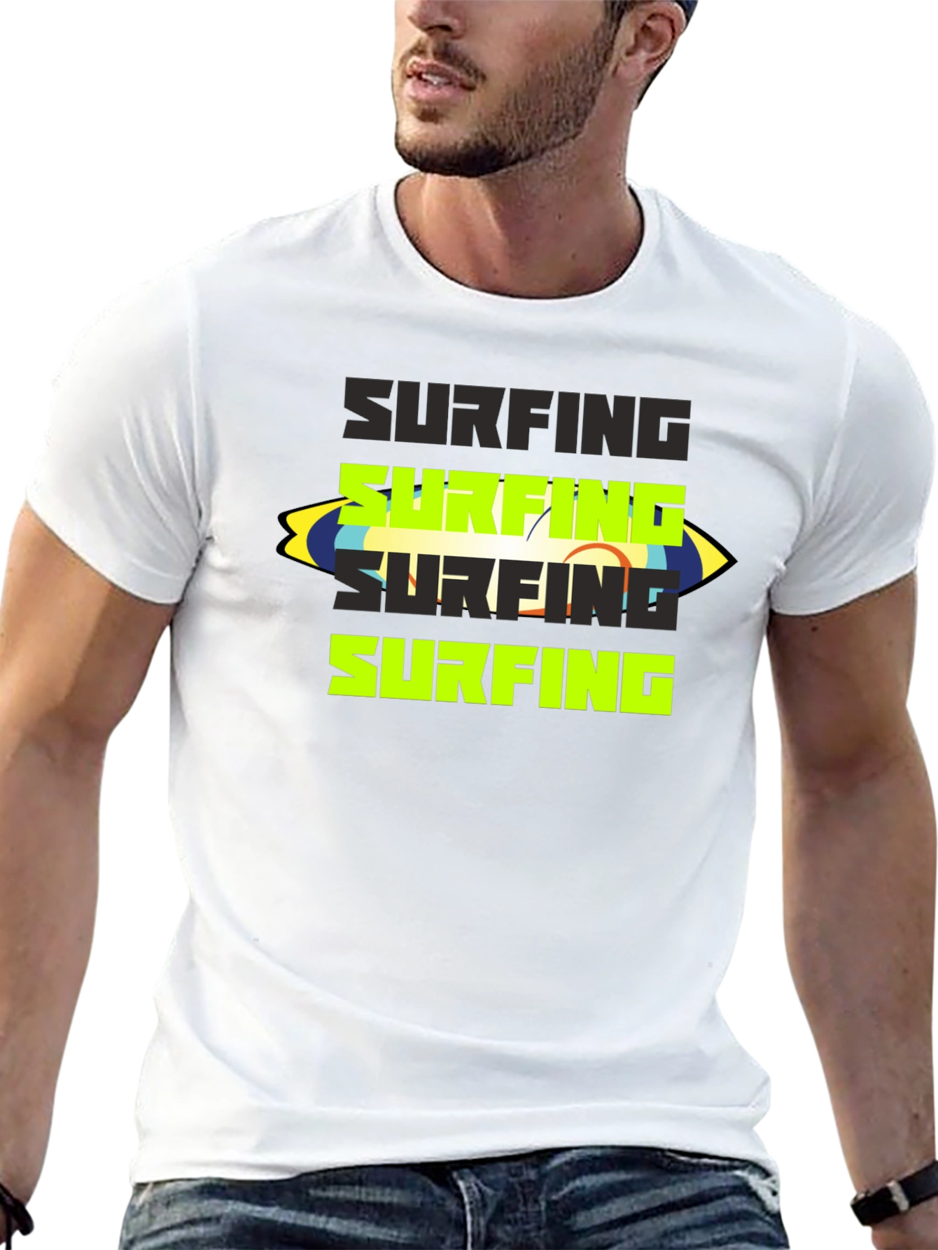 Surfing Graphic Tee - Black