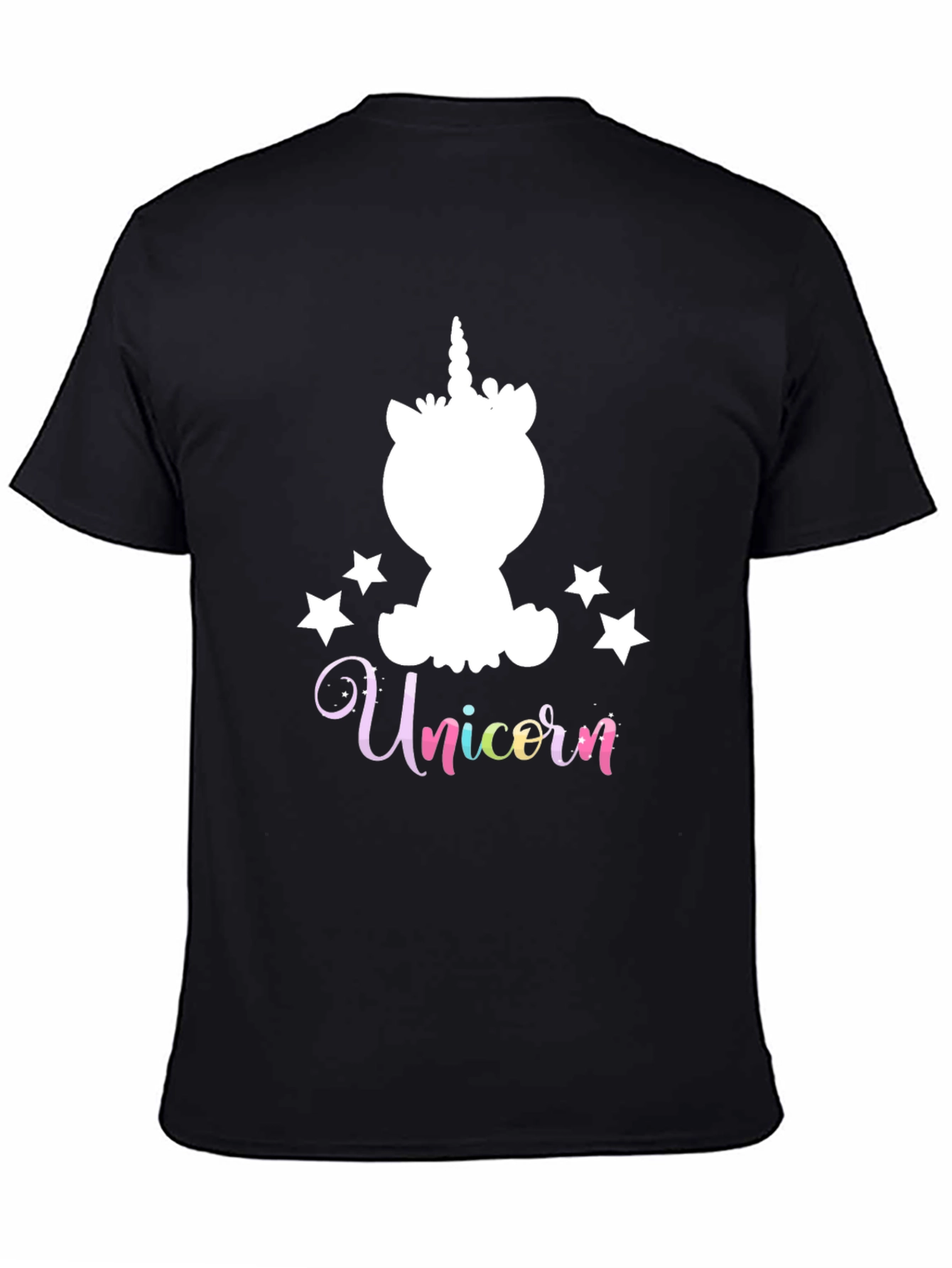 Unicorn Stars Graphic Black T-Shirt