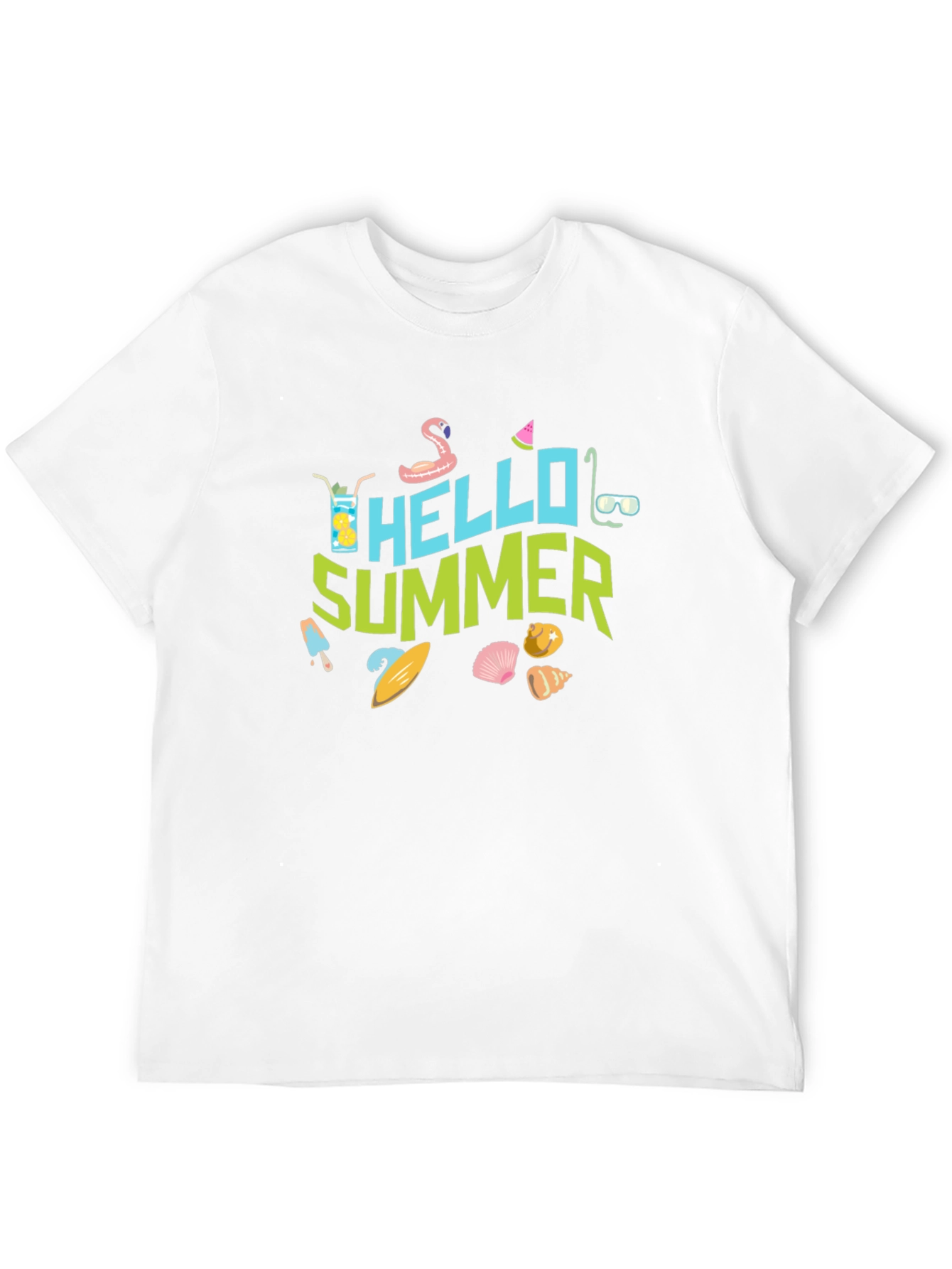 Hello Summer Graphic Black T-Shirt