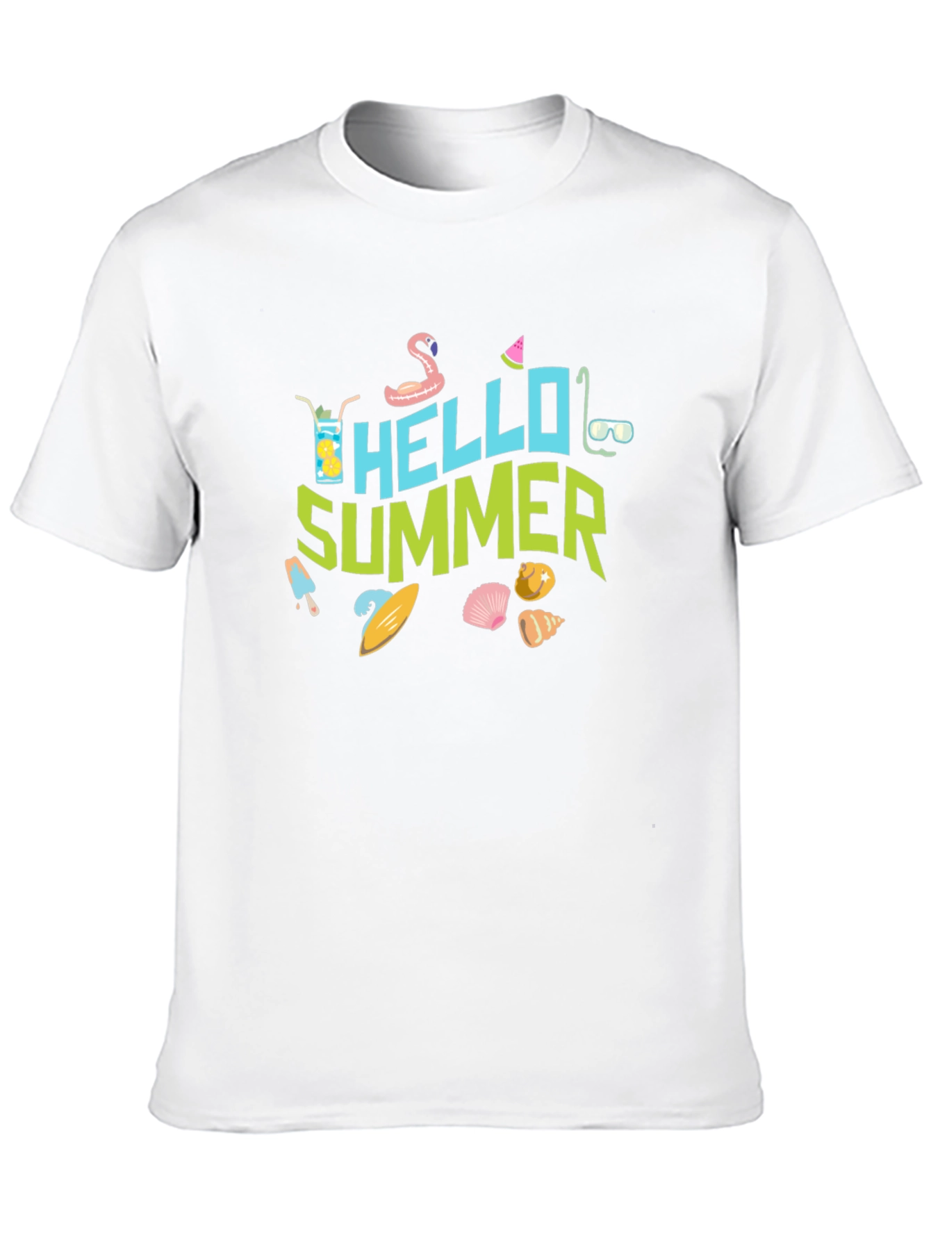 Hello Summer Graphic Black T-Shirt