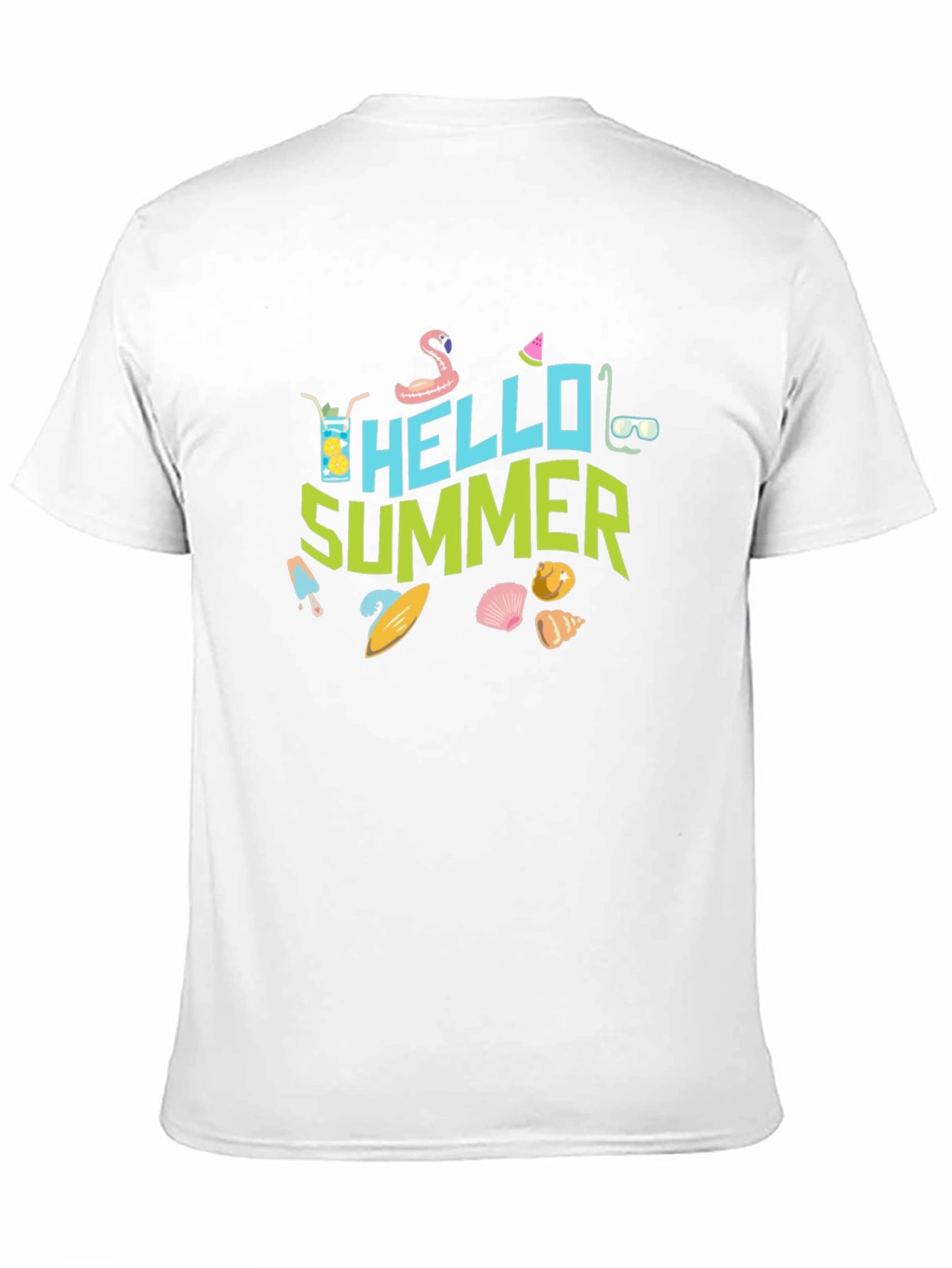 Hello Summer Graphic Black T-Shirt