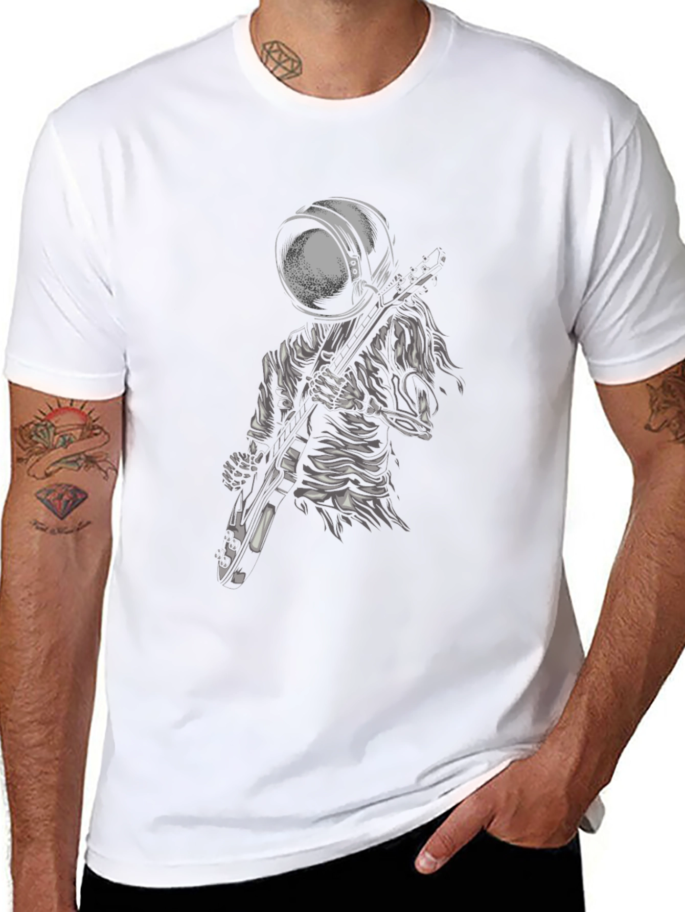 Astronaut Guitarist Graphic Tee - Rock in Space!
