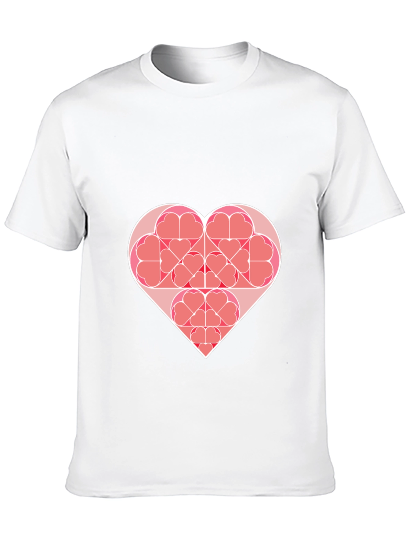 Heart Fractal Graphic Tee - Modern Geometric Design