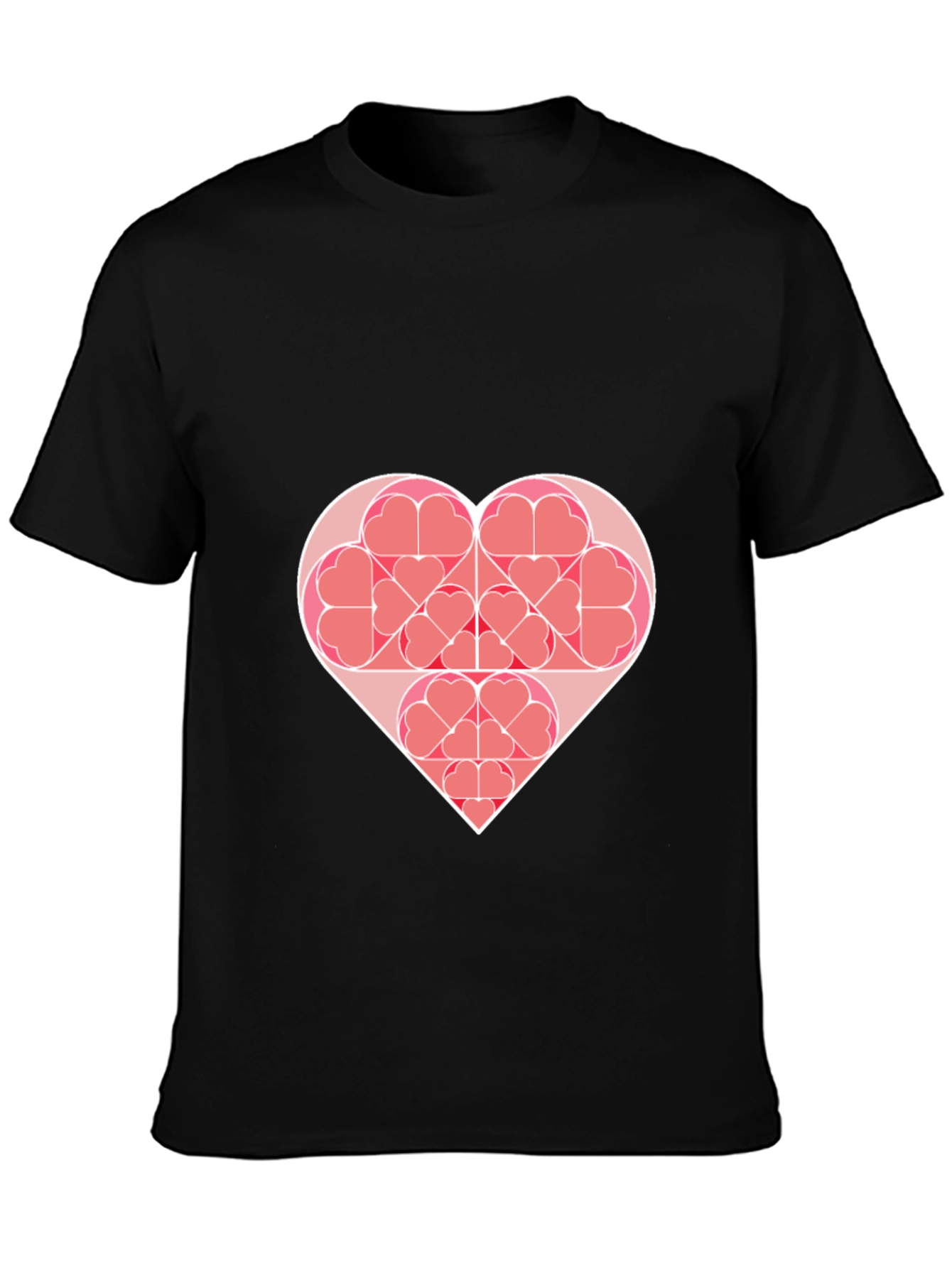 Heart Fractal Graphic Tee - Modern Geometric Design