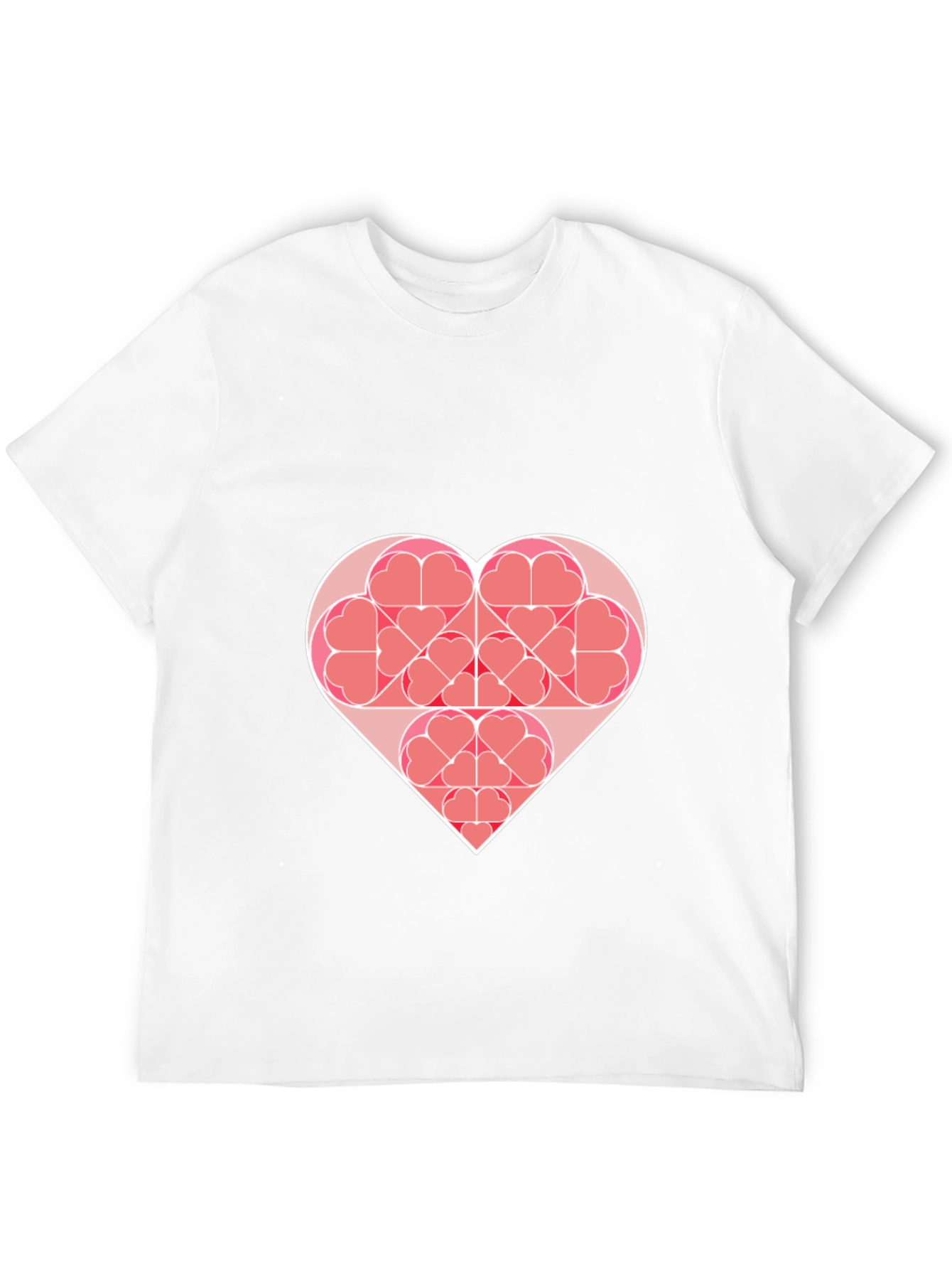 Heart Fractal Graphic Tee - Modern Geometric Design