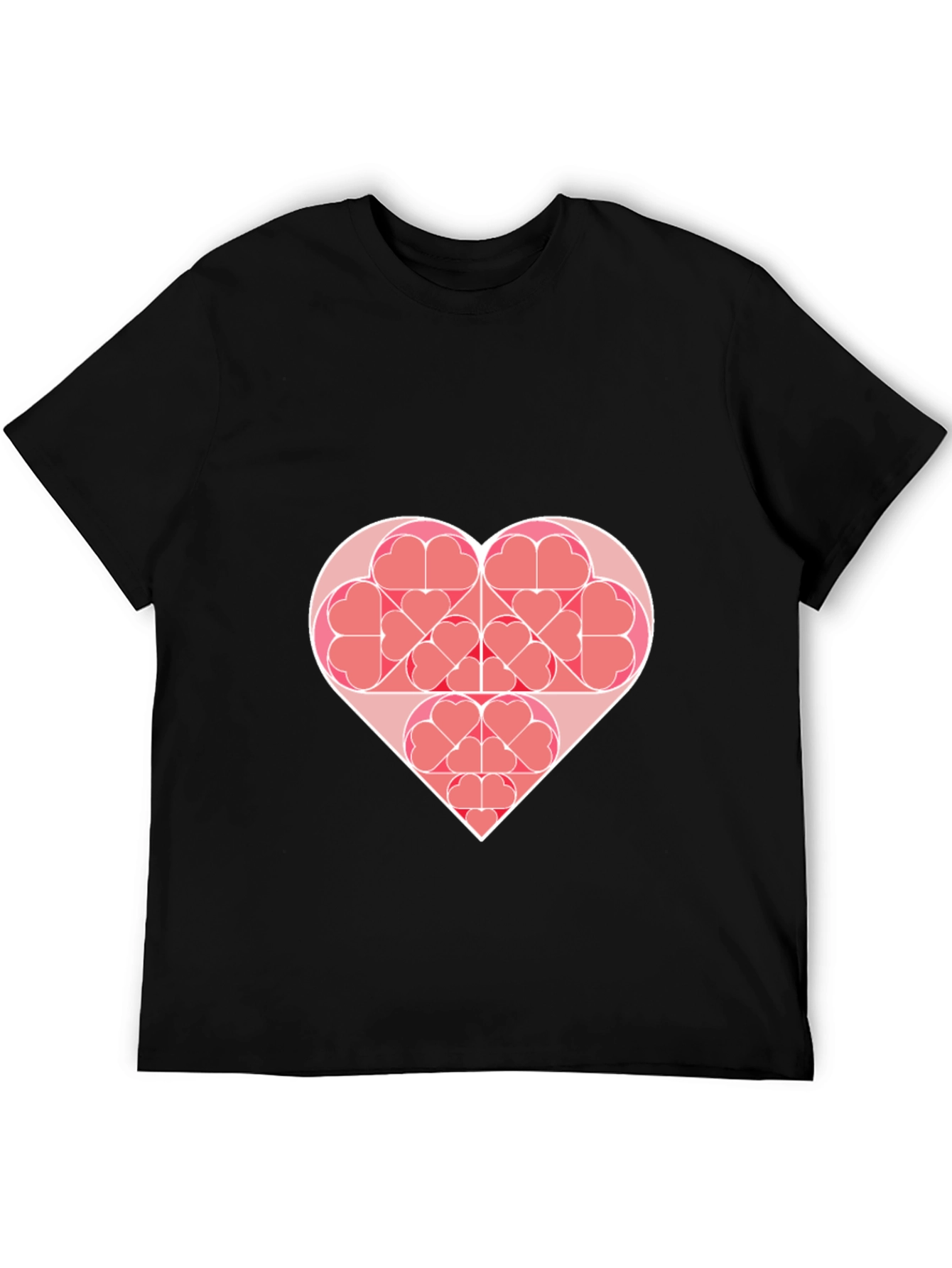 Heart Fractal Graphic Tee - Modern Geometric Design