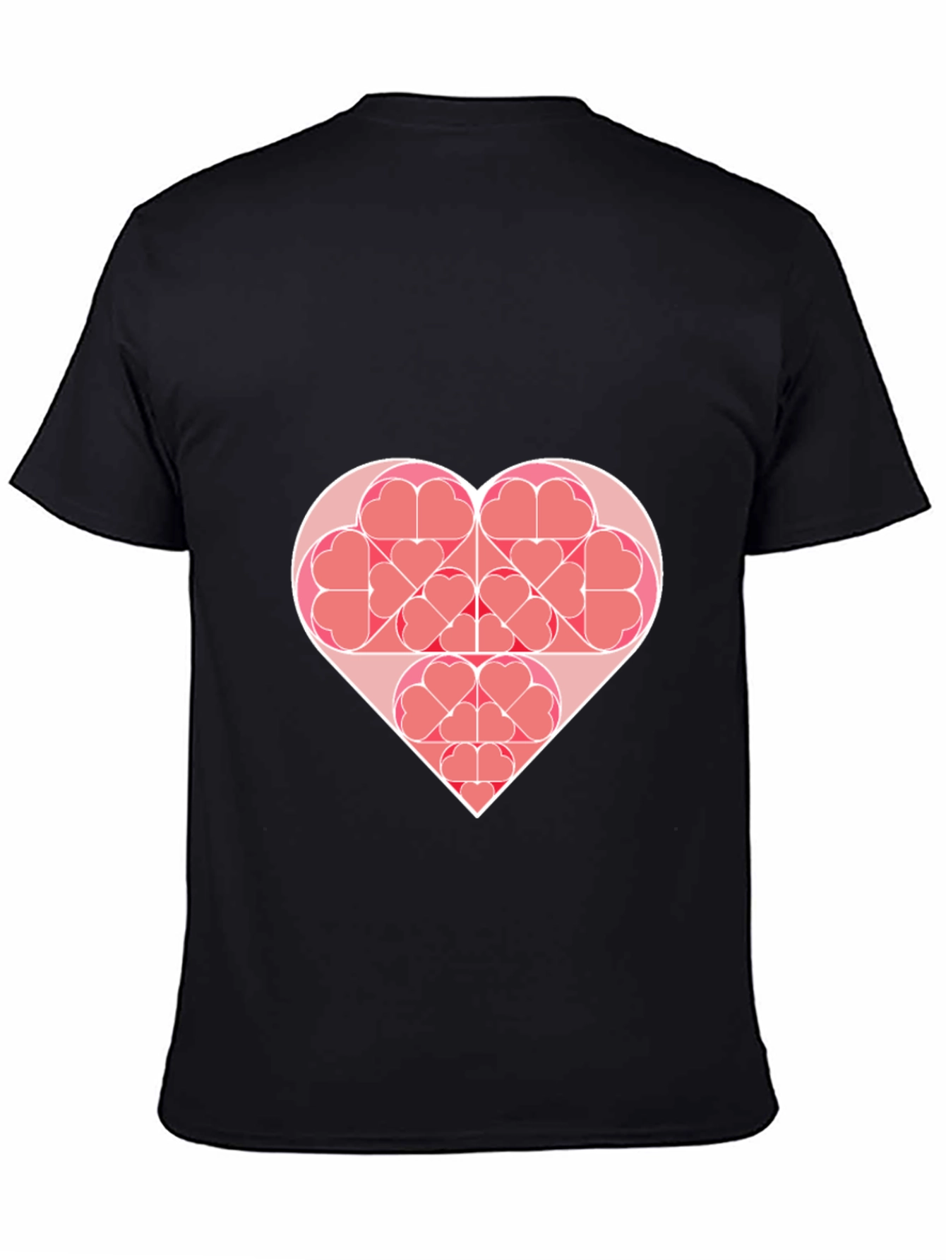 Heart Fractal Graphic Tee - Modern Geometric Design