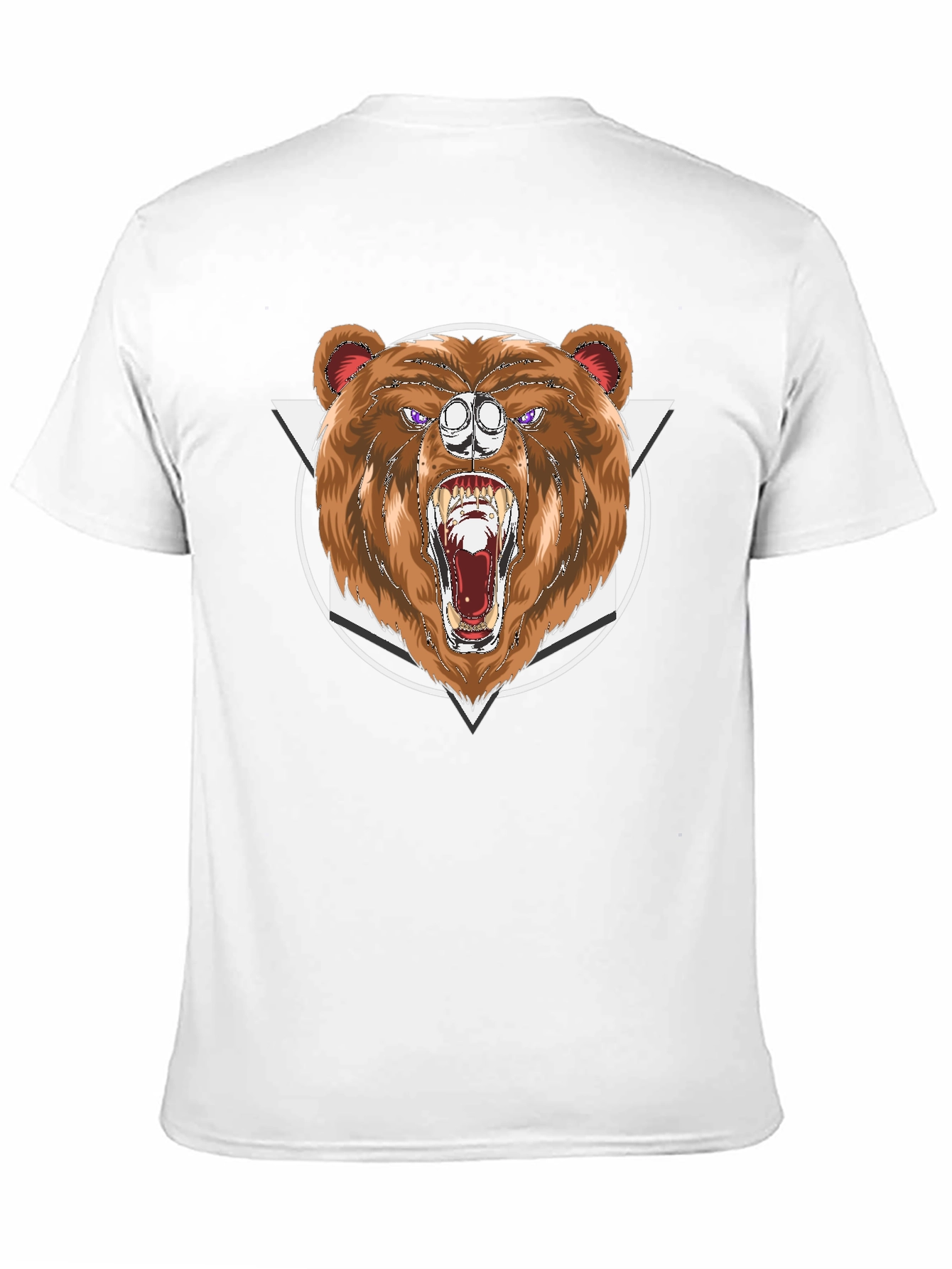 Bear Graphic Print Black T-Shirt
