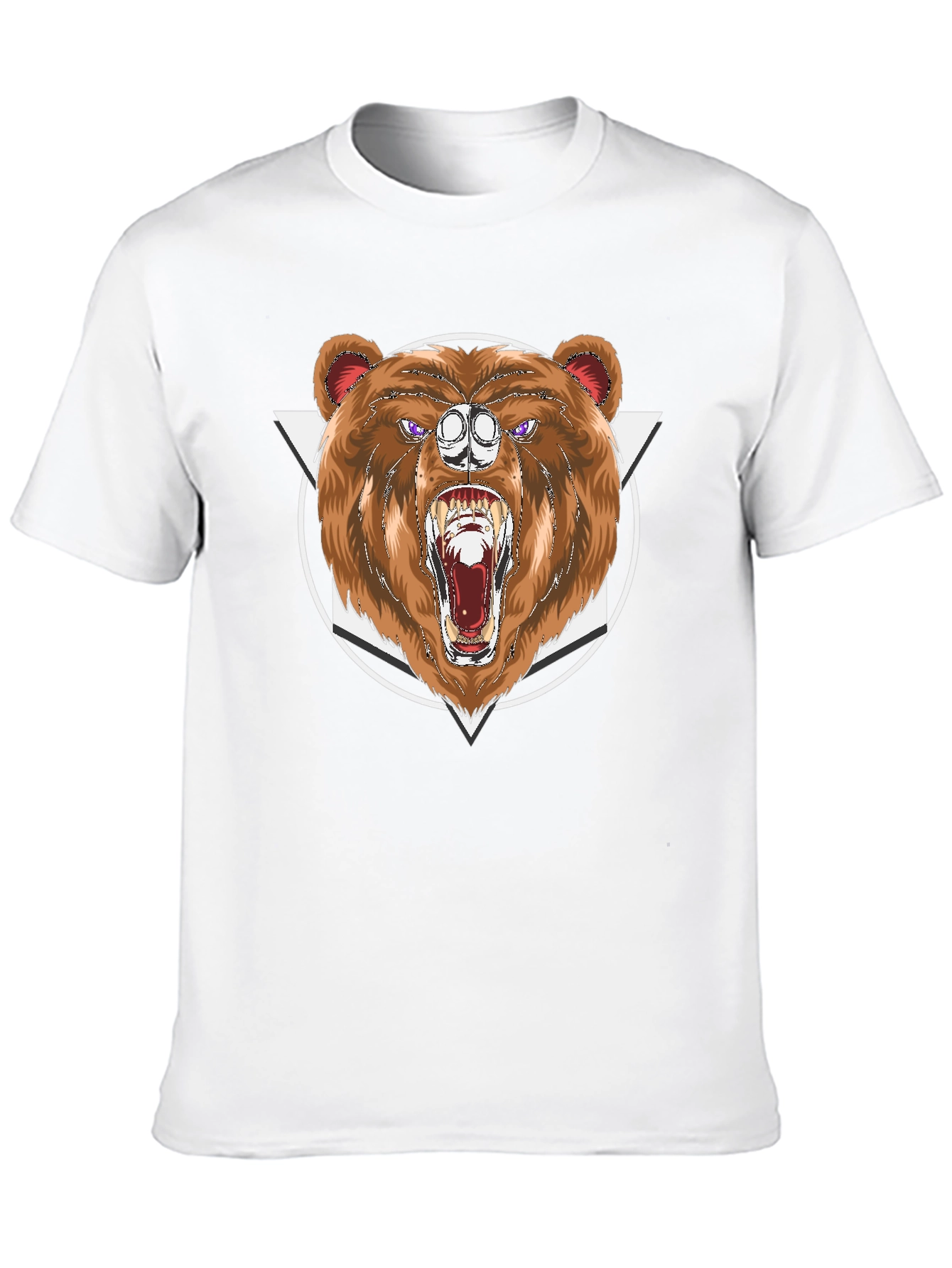 Bear Graphic Print Black T-Shirt