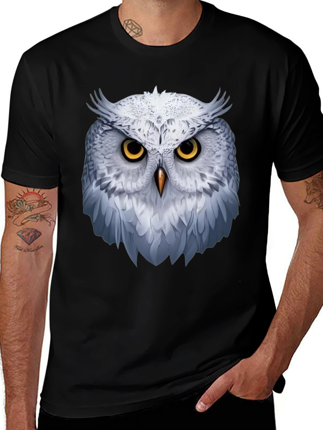 Owl Graphic Black T-Shirt