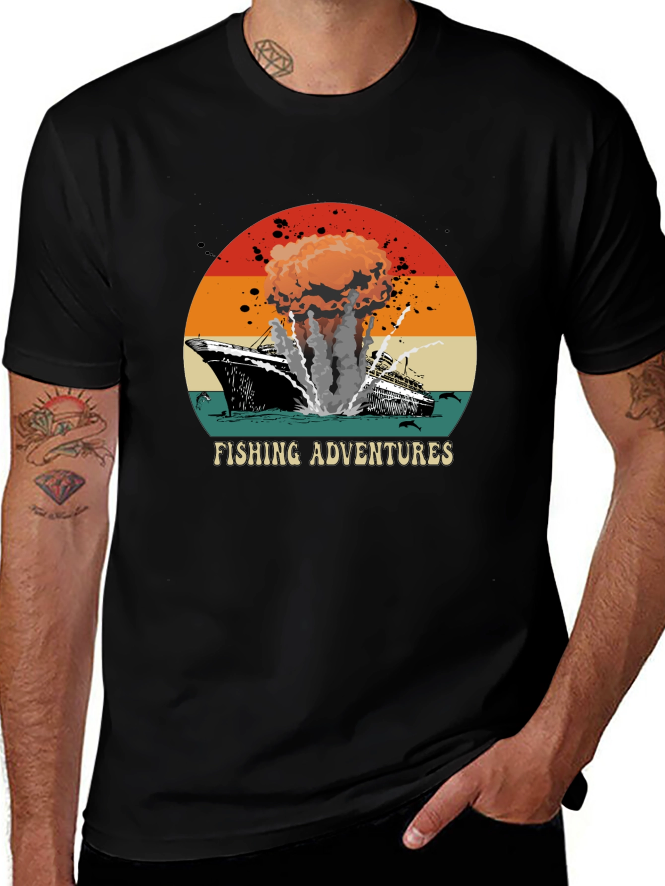 Fishing Adventures Graphic Tee - Retro Style