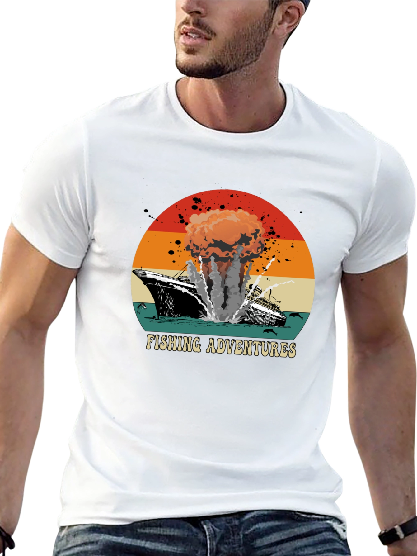 Fishing Adventures Graphic Tee - Retro Style