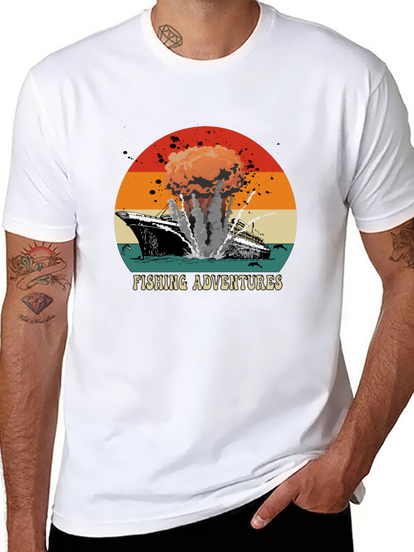 Fishing Adventures Graphic Tee - Retro Style
