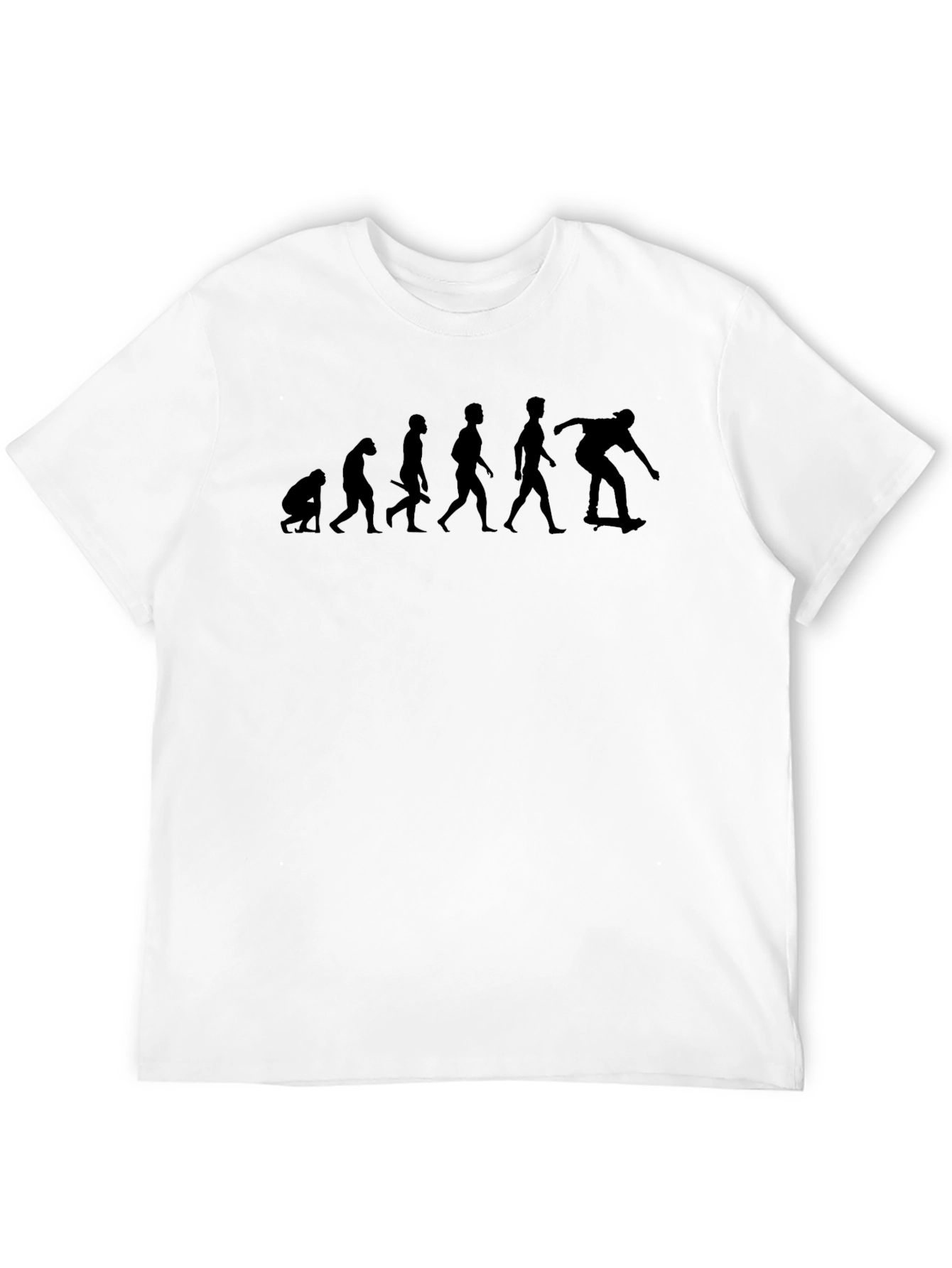 Skateboard Evolution Graphic Tee - Black Cotton Casual T-Shirt
