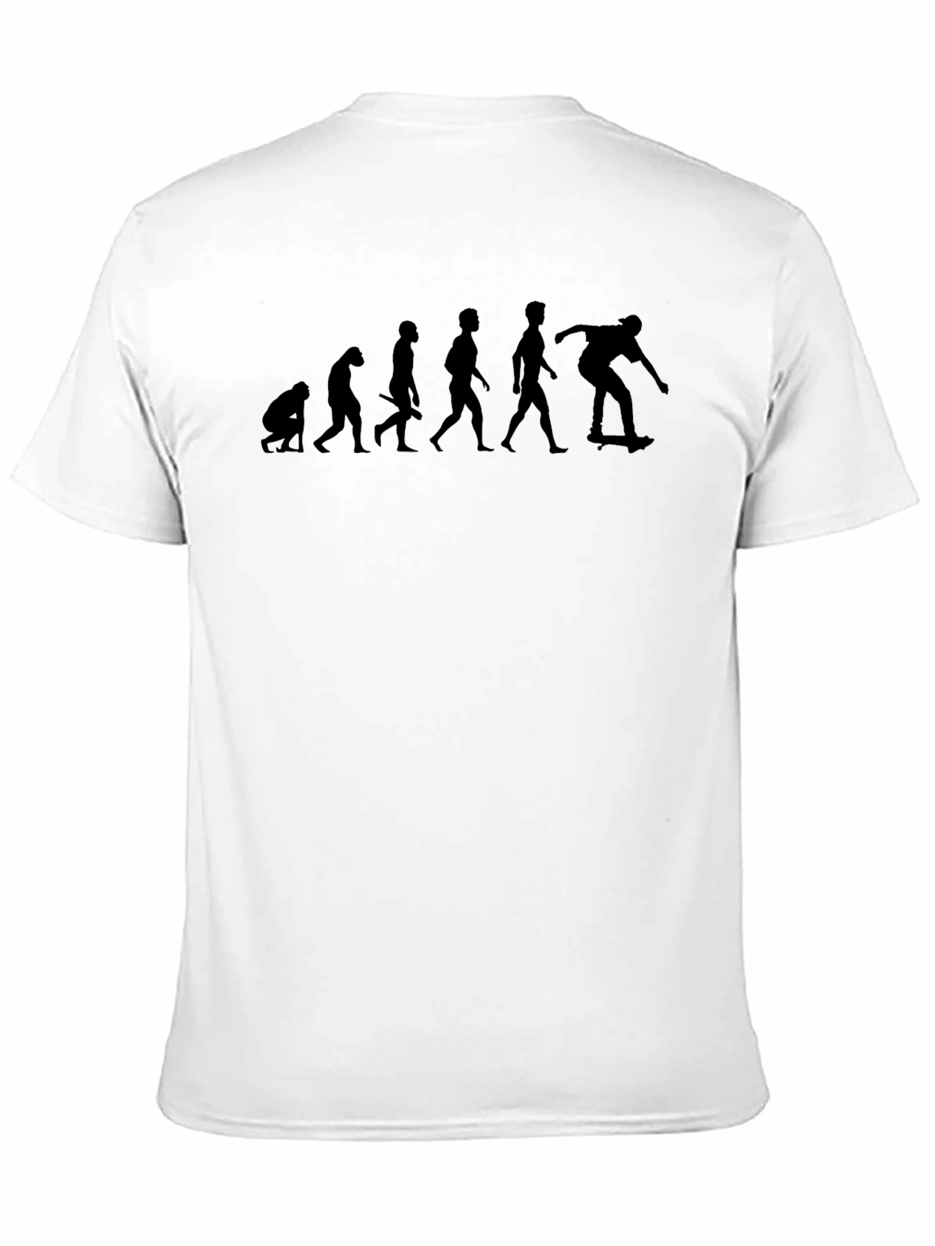 Skateboard Evolution Graphic Tee - Black Cotton Casual T-Shirt