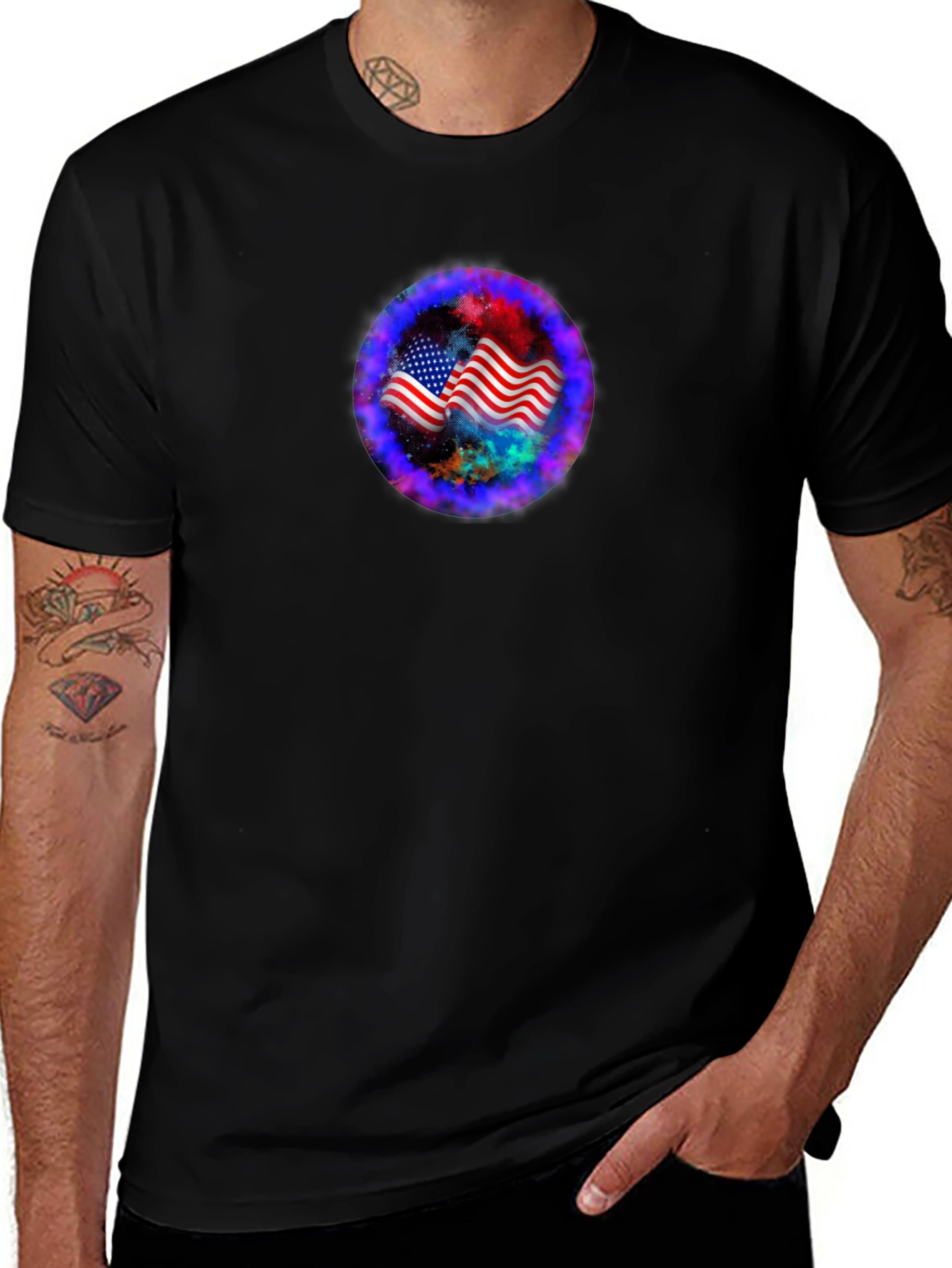 USA Flag Galaxy T-Shirt