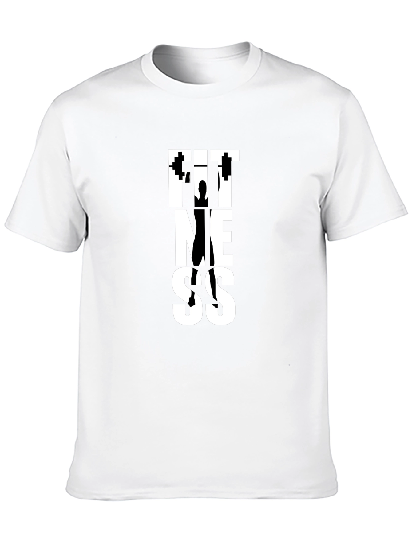 Fitness Graphic Tee - Black Cotton Gym Shirt