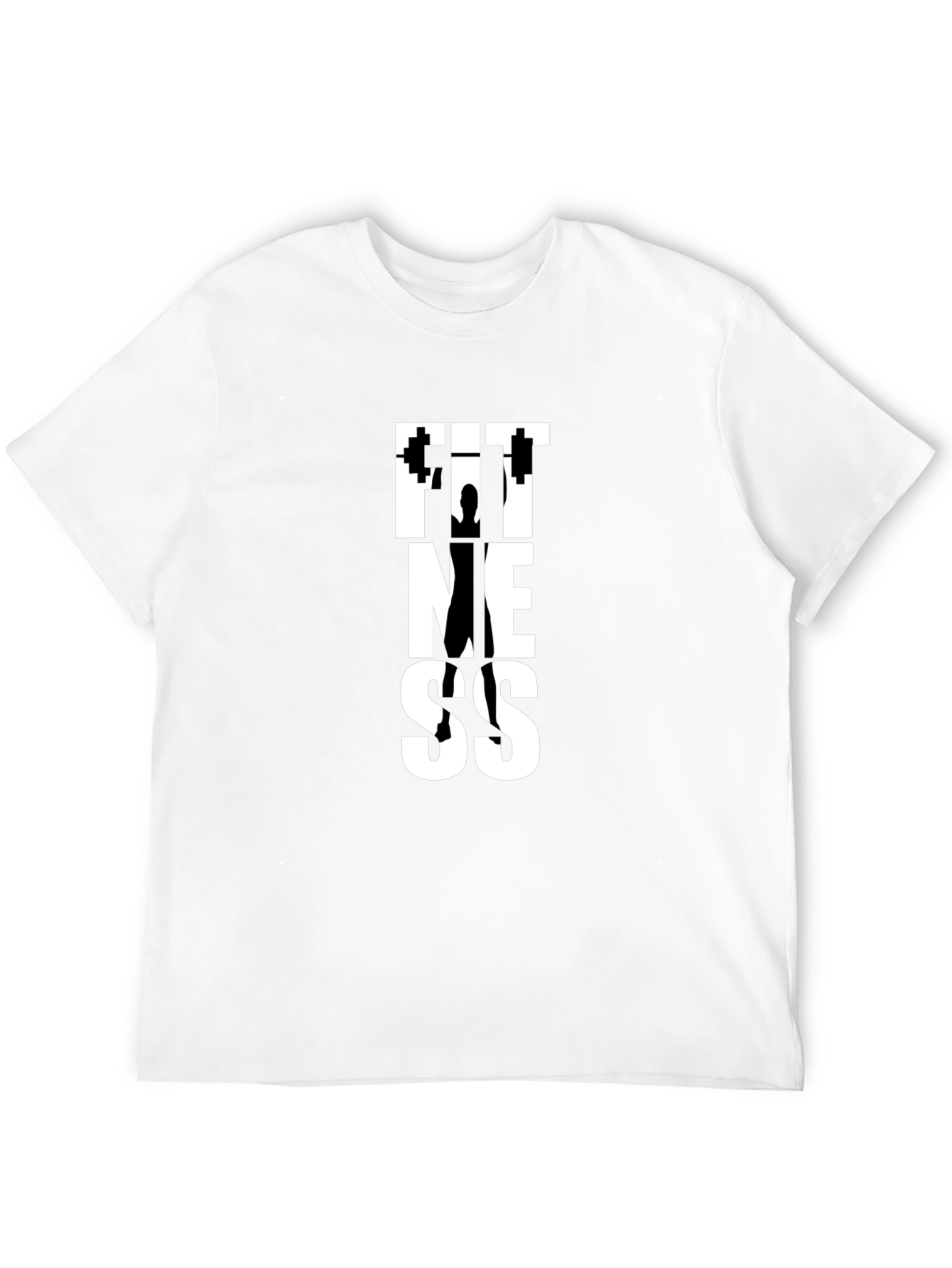 Fitness Graphic Tee - Black Cotton Gym Shirt