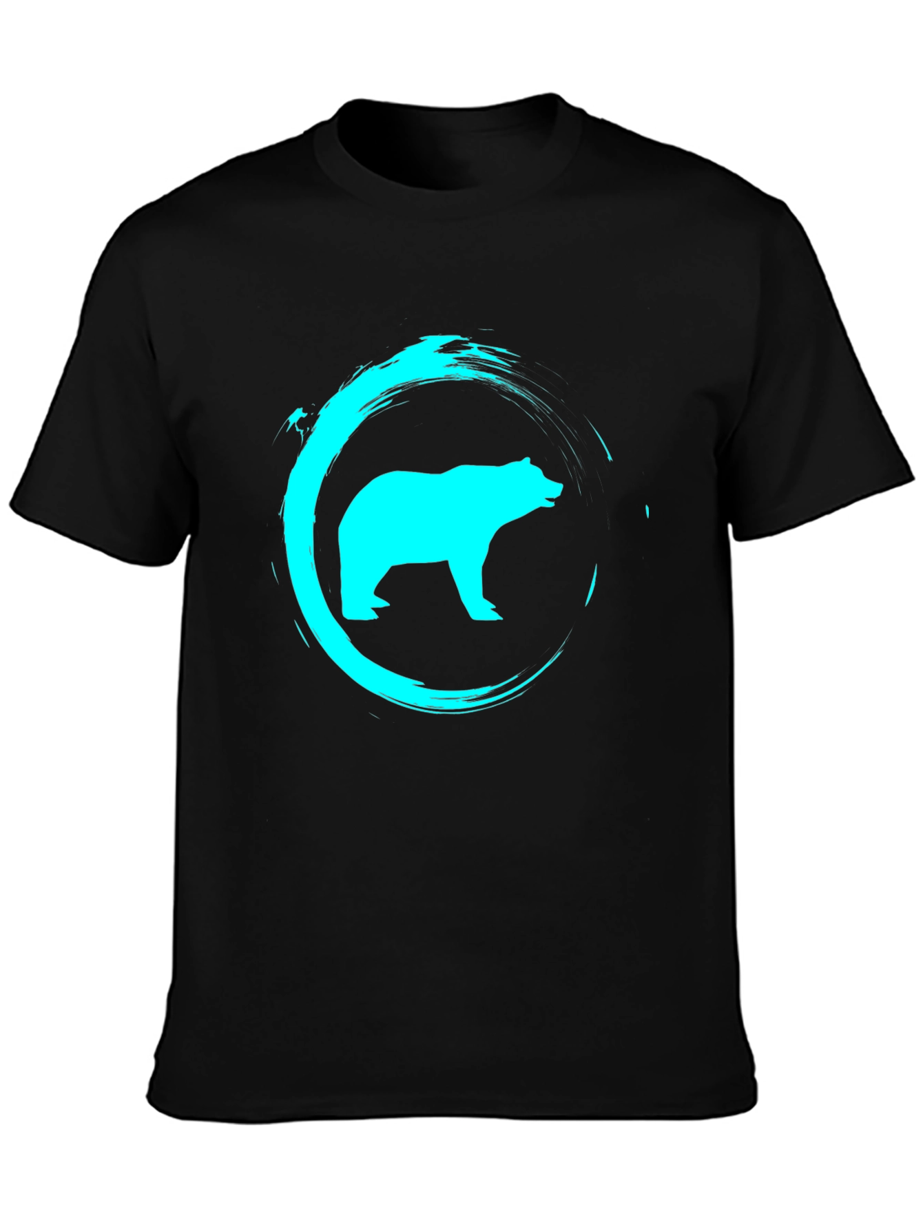 Cool Bear Graphic Print Black T-Shirt