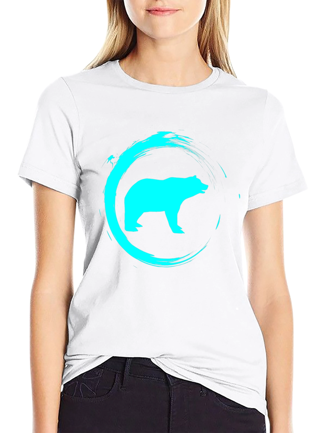 Cool Bear Graphic Print Black T-Shirt