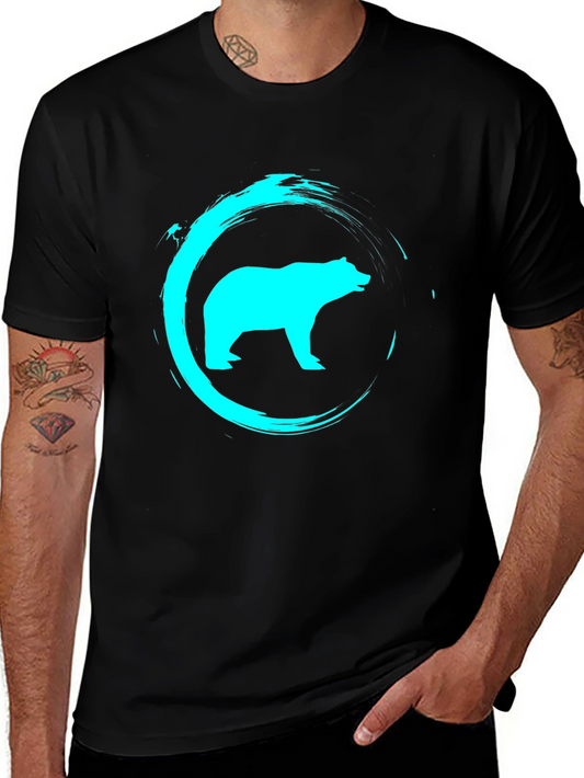 Cool Bear Graphic Print Black T-Shirt