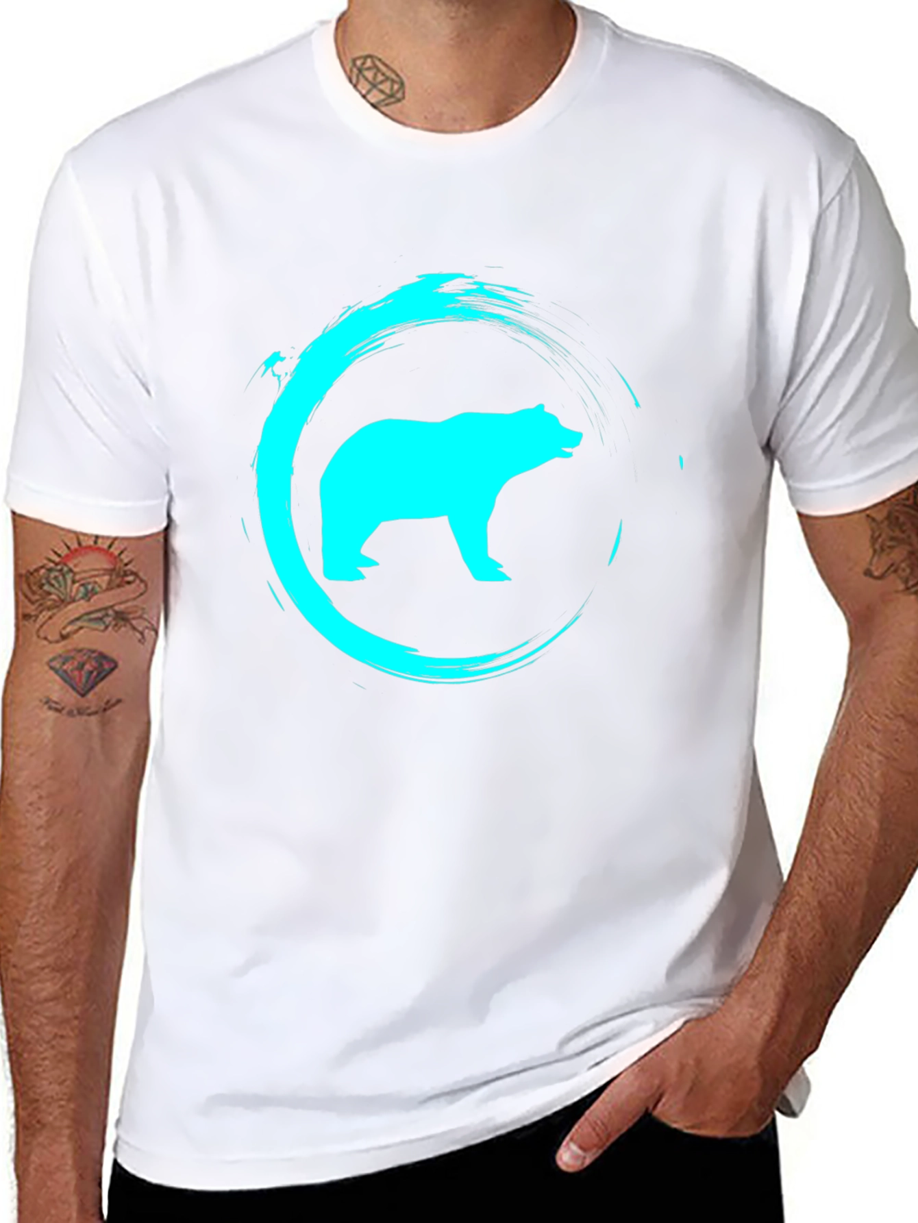 Cool Bear Graphic Print Black T-Shirt