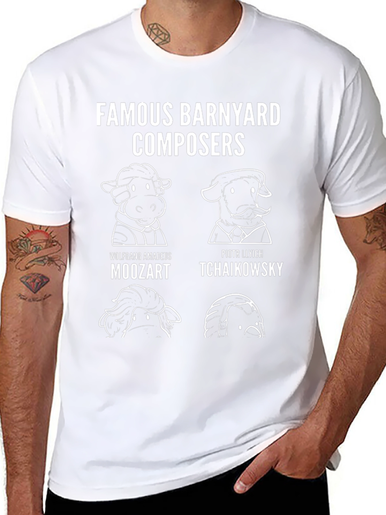Funny Famous Barnyard Composers T-Shirt
