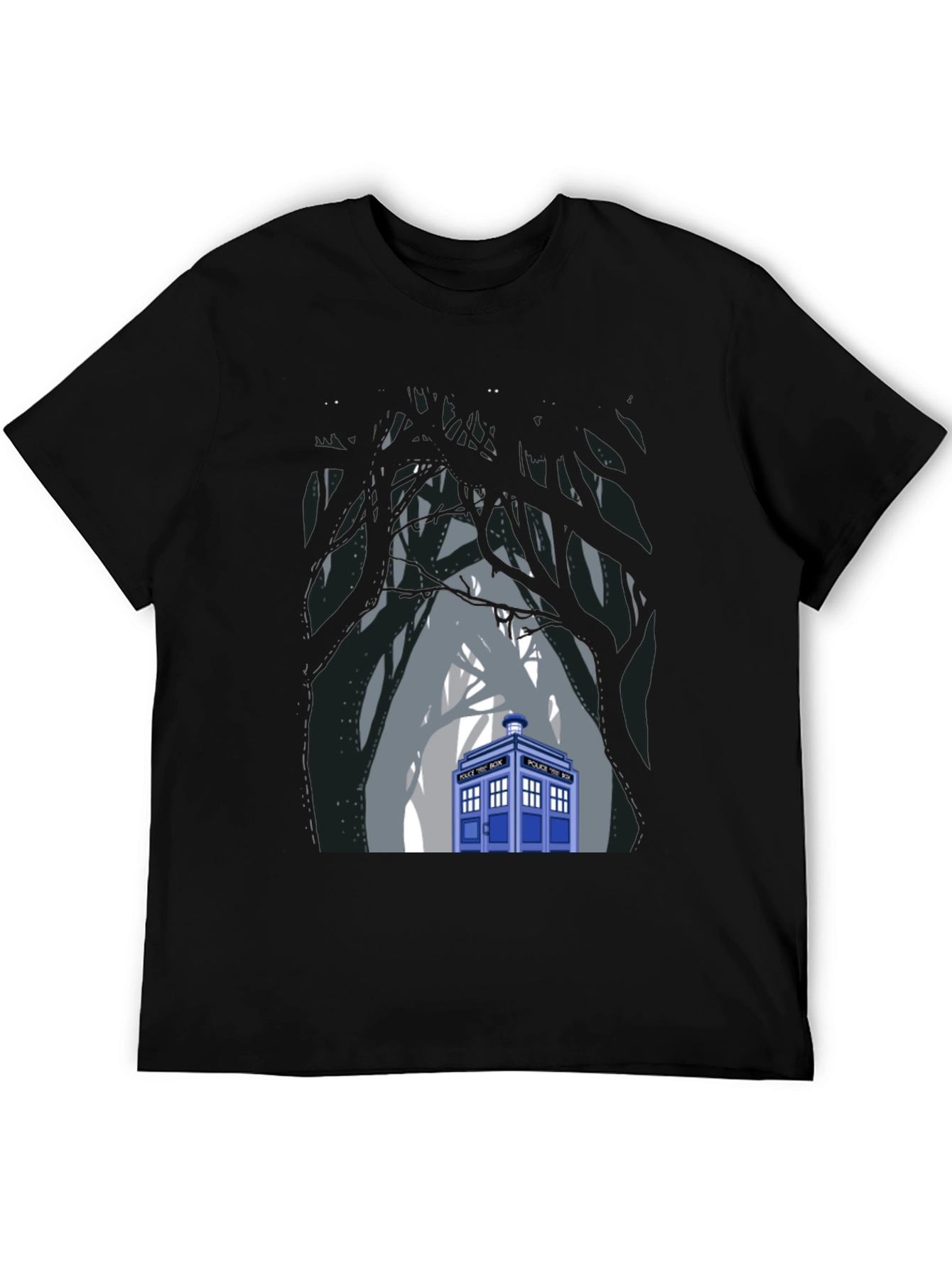 TARDIS Forest Black T-Shirt