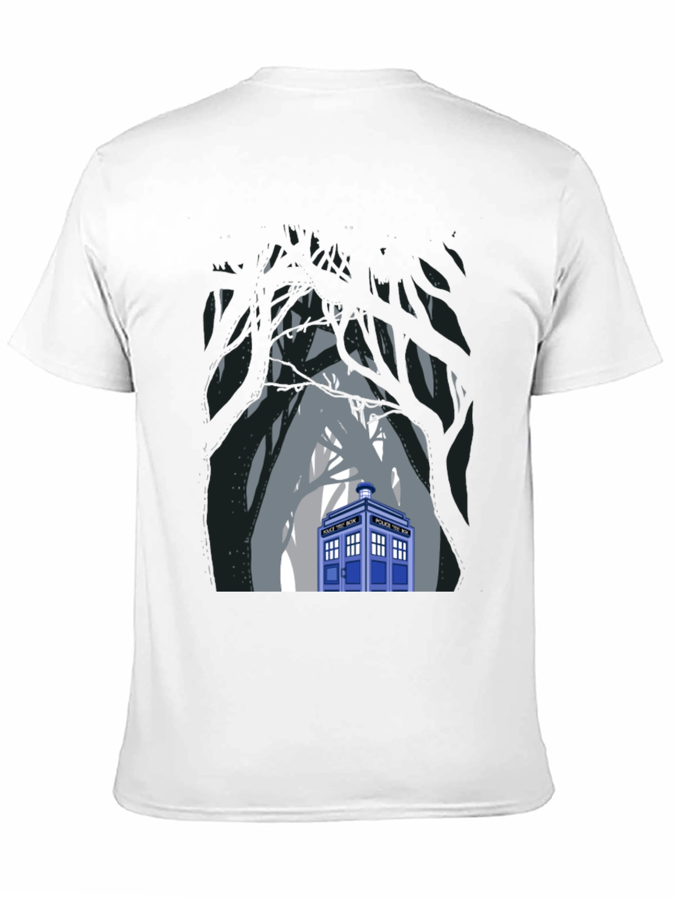 TARDIS Forest Black T-Shirt