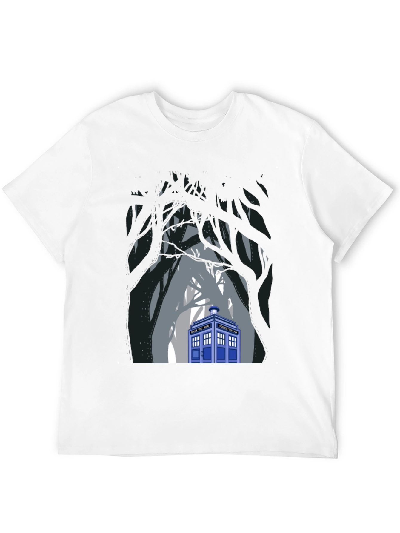 TARDIS Forest Black T-Shirt