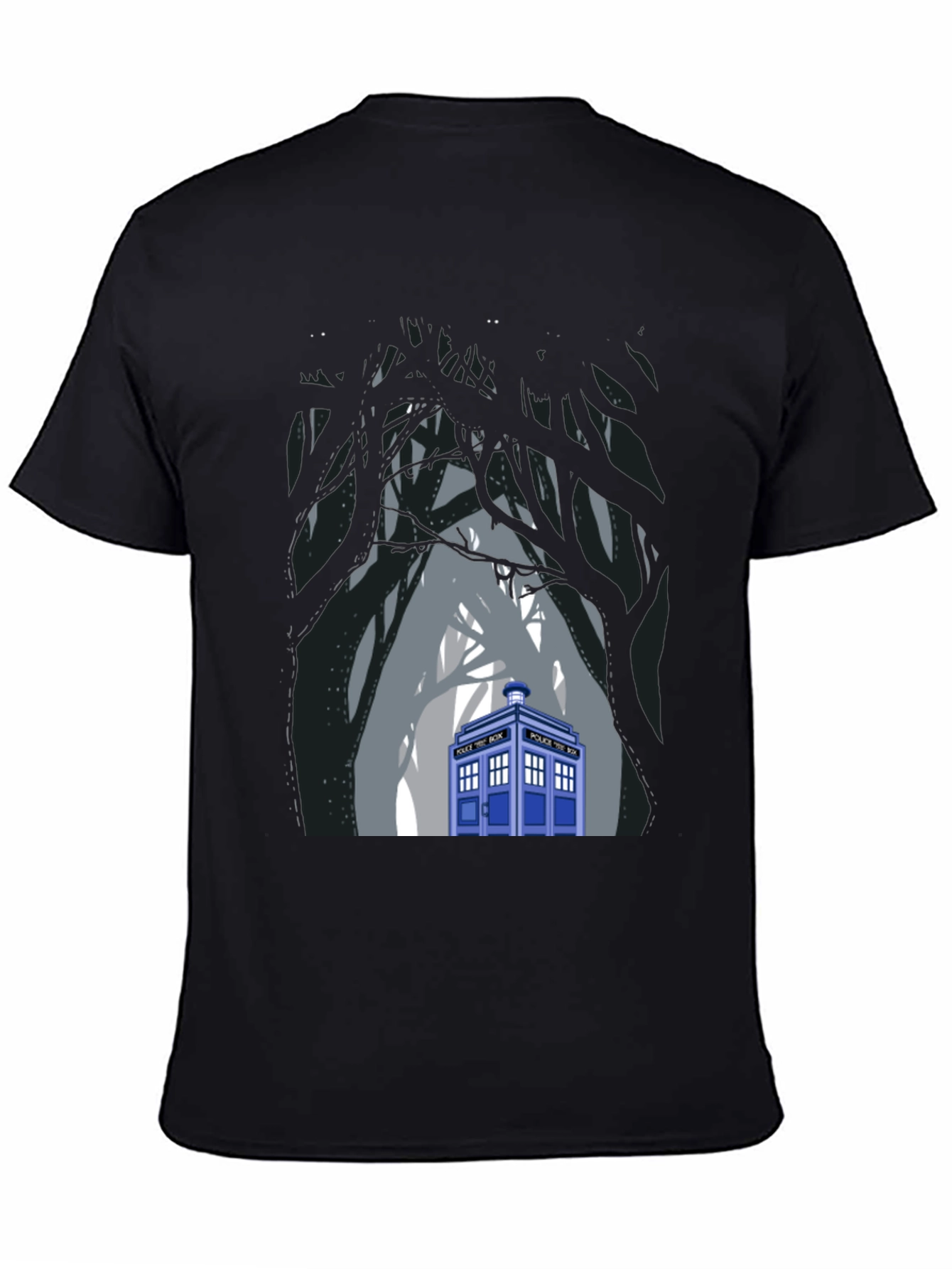 TARDIS Forest Black T-Shirt