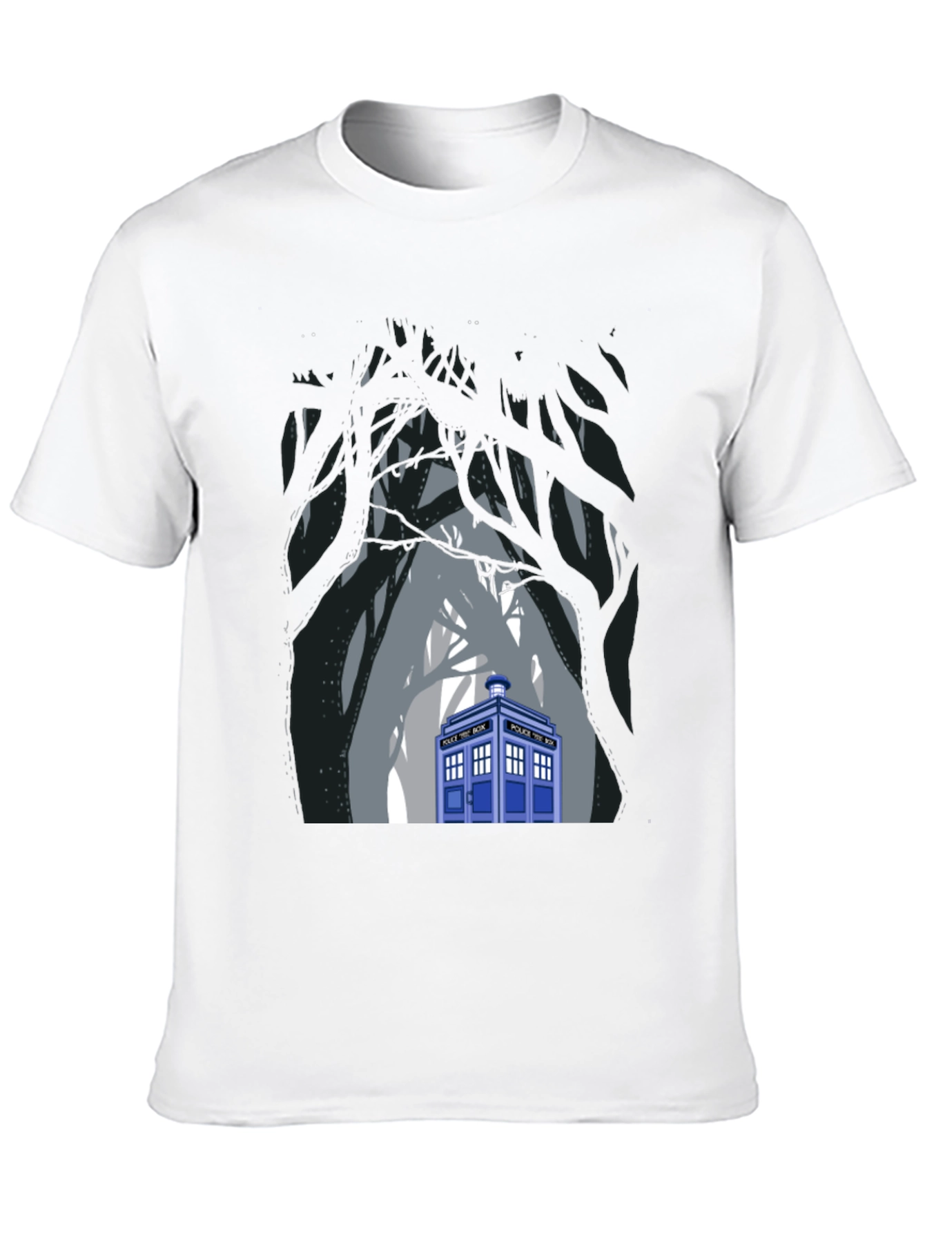 TARDIS Forest Black T-Shirt