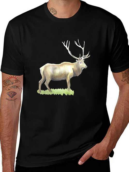 Elk Graphic Tee - Wildlife Inspired Black T-Shirt