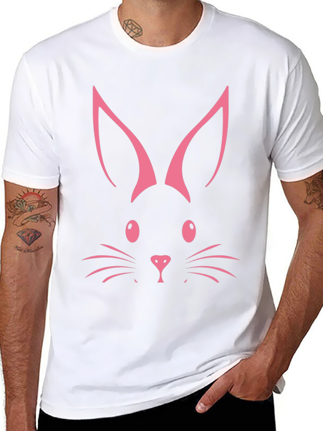 Bunny Face Graphic Tee - Easter Fun