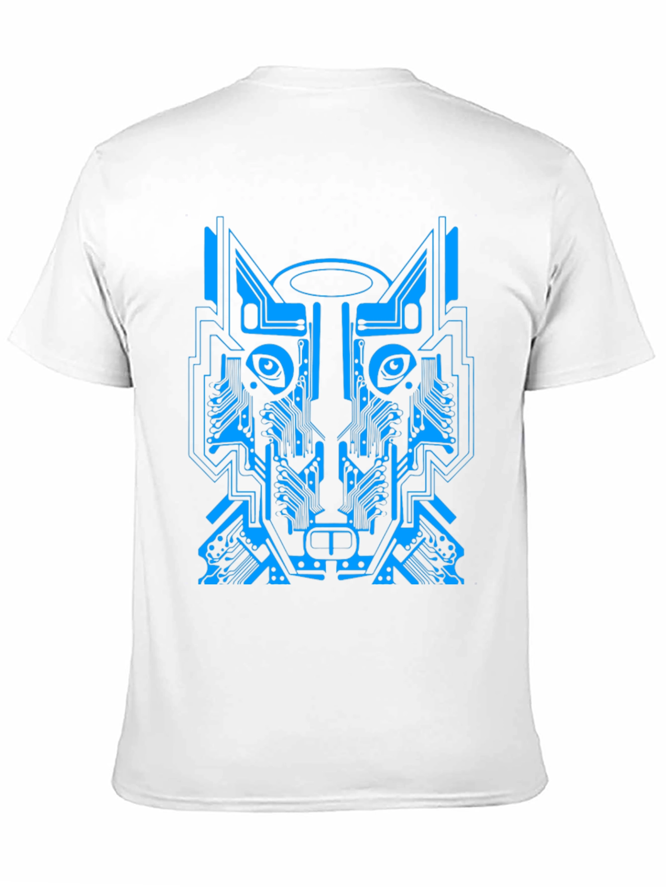 Cyber Wolf Graphic Tee - Unique Circuit Design